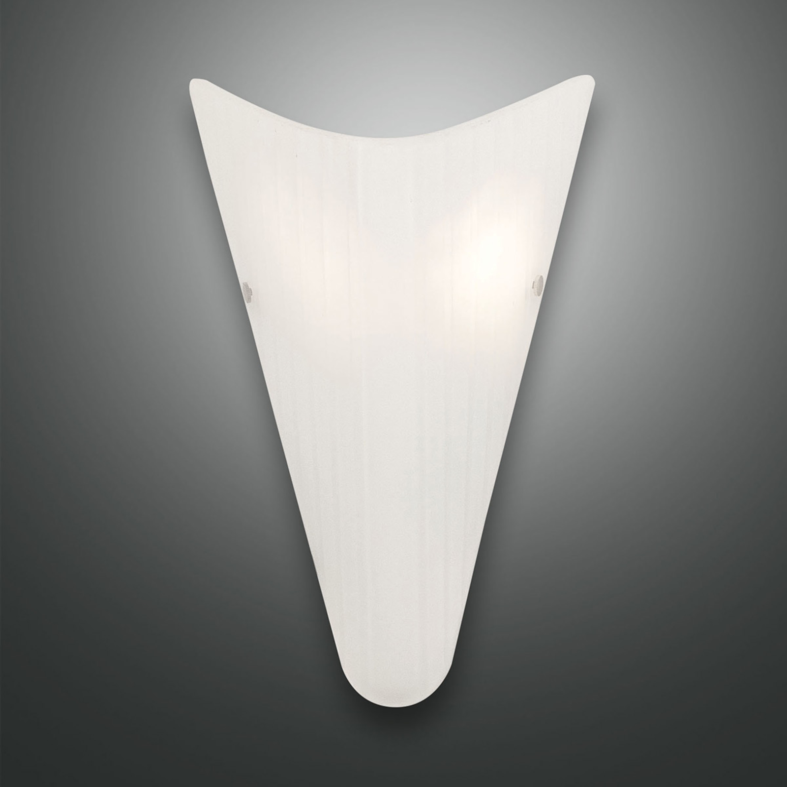 Fabas Luce Fly wall light with a glass lampshade, white, for Hallway, metal, pressed glass, E27, 60 W, energy efficiency: A++, W: 19 cm, H: 30 cm