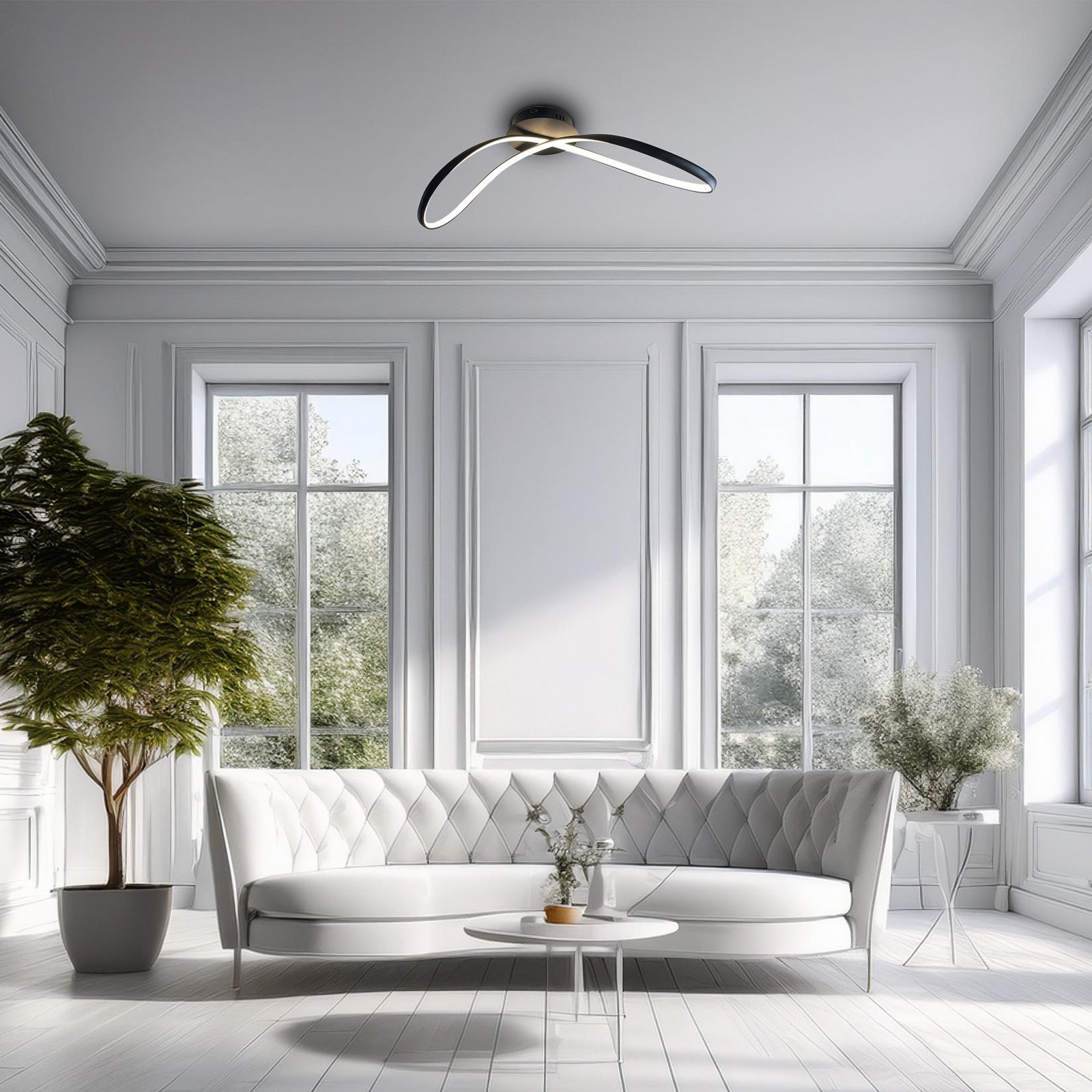 LED-Deckenleuchte Infinity, Metall, schwarz, 4.000 K