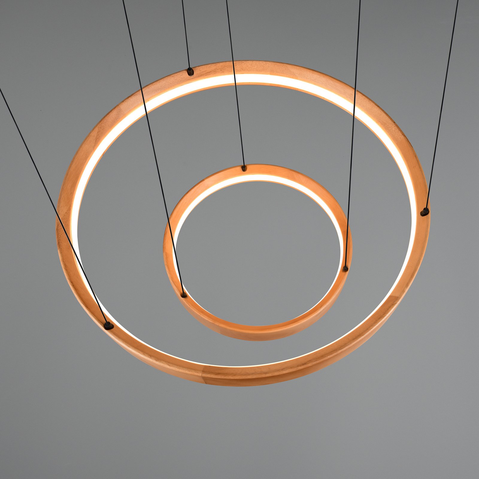 LED lógó lámpa Lynwood, Ø 60 cm, fa színű, fa, 2 izzós. LED lógó lámpa Lynwood, Ø 60 cm, fa színű, fa, 2 izzós.