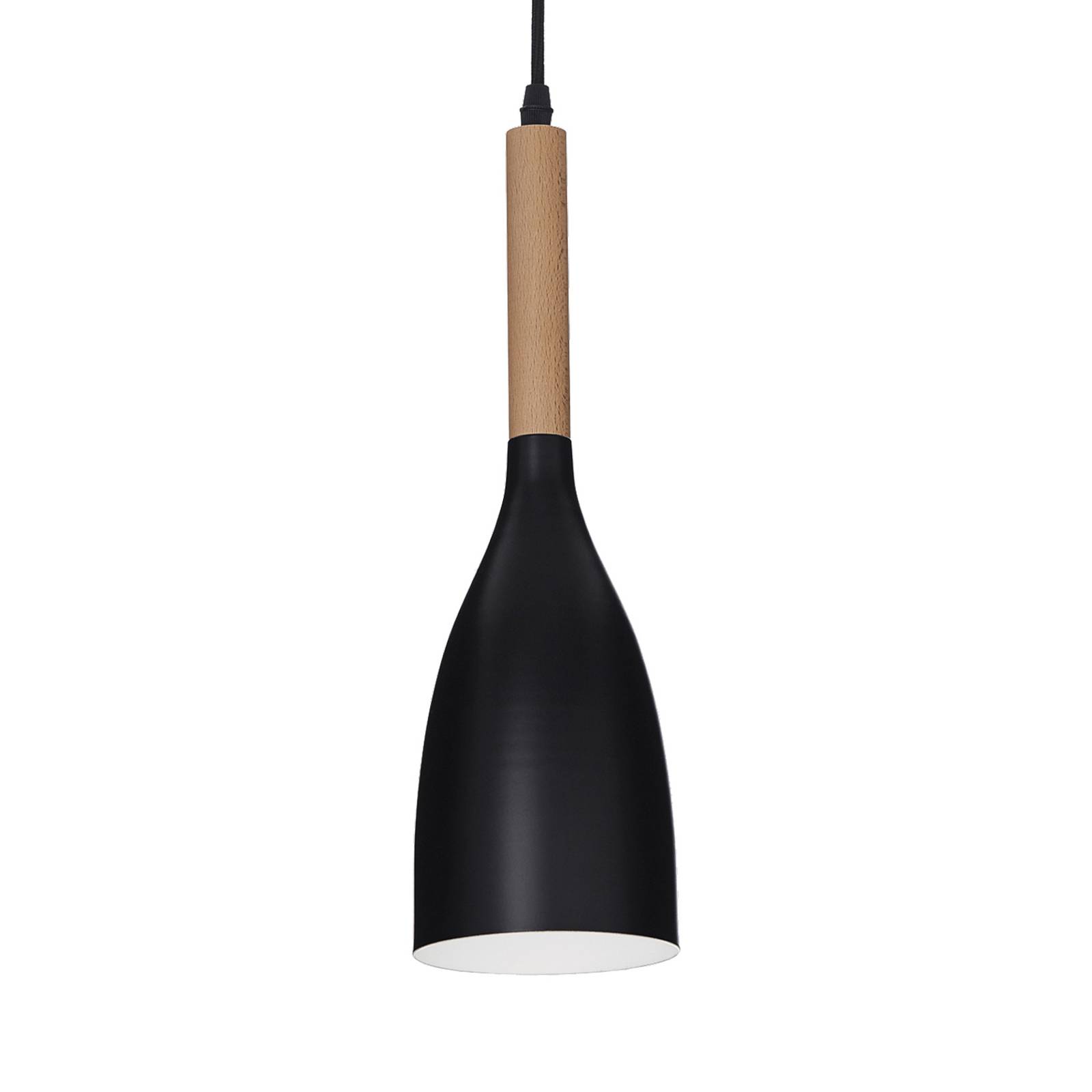 Ideallux Suspension Manhattan finition en bois, noire