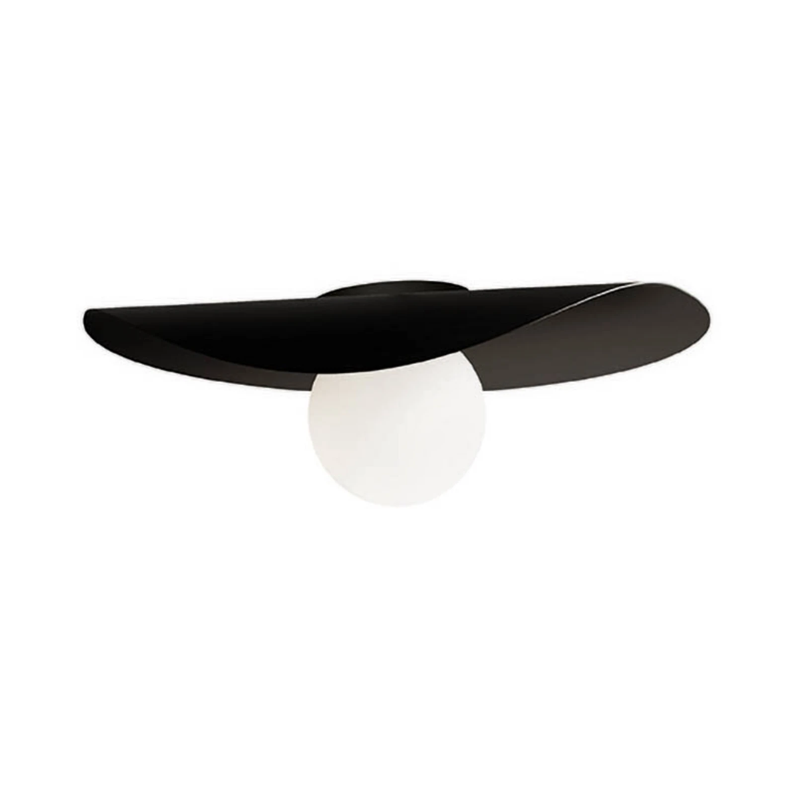 kdln Deckenleuchte Flow, schwarz, Ø 35 cm, Metall/Glas
