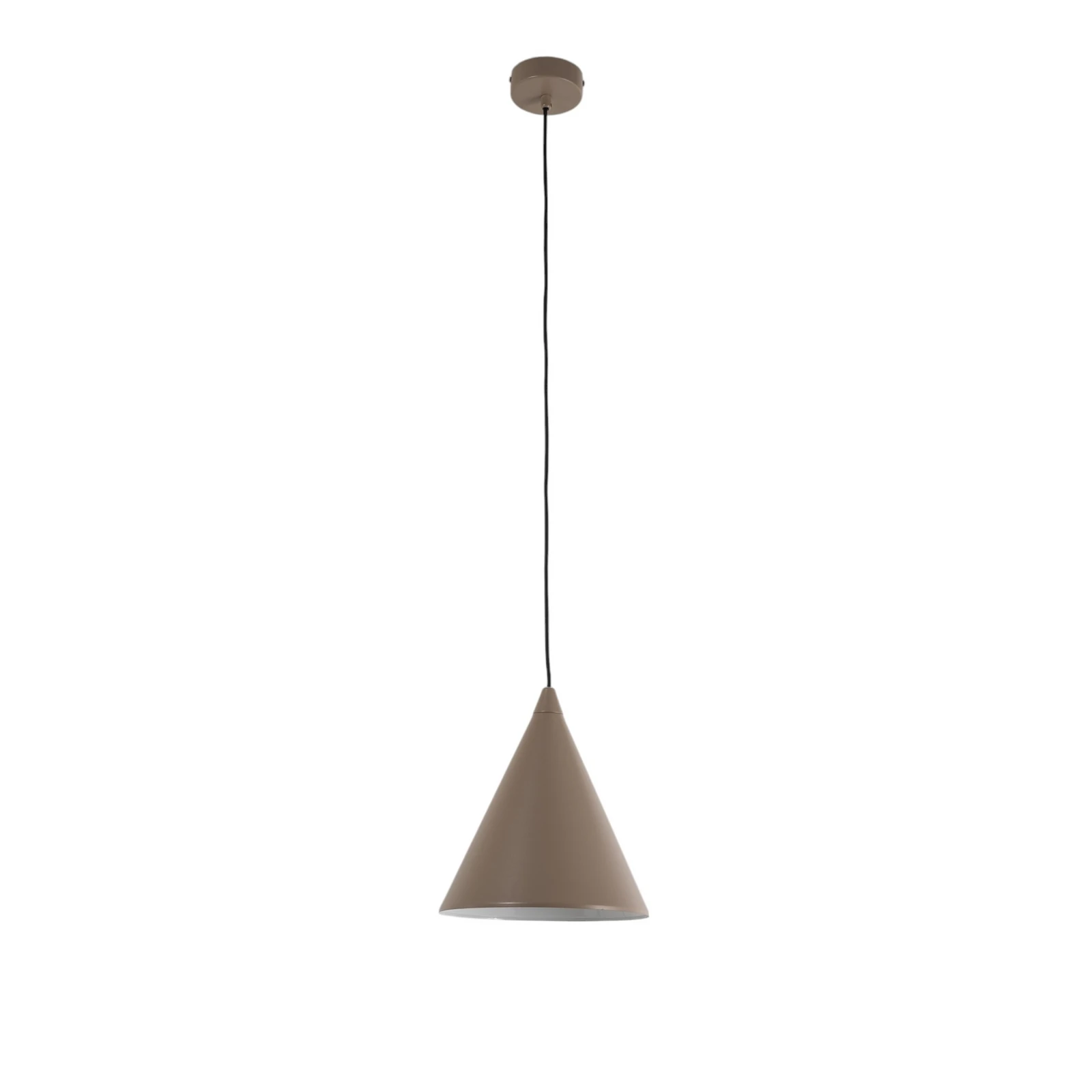 Suspension Form, beige, métal, Ø 24 cm, forme conique, E27