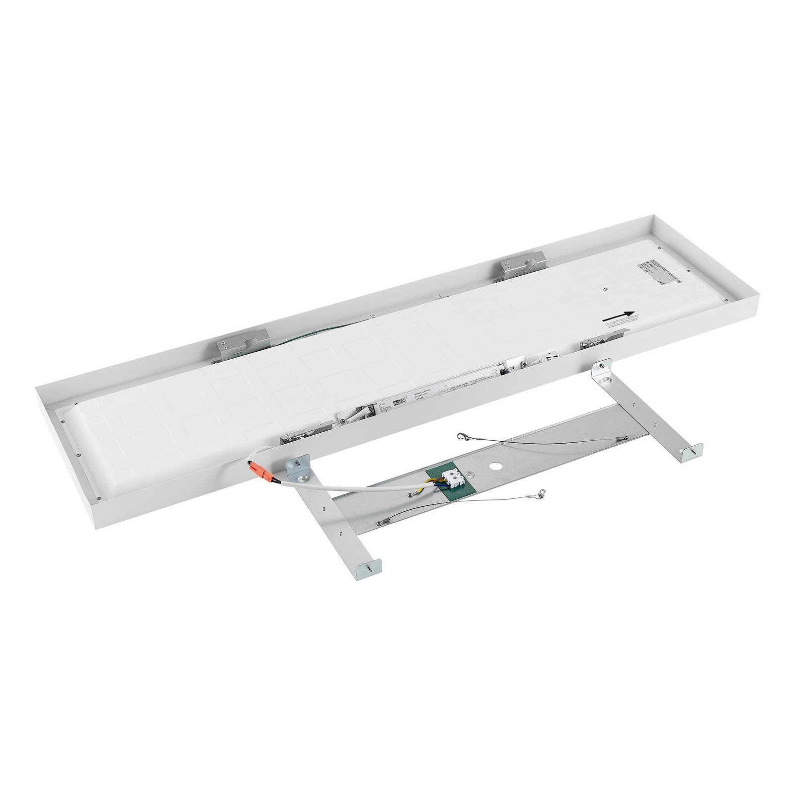 Panel LED PRO OFFICE SANO, 123 x 33 cm, ściemniany, biały metal CCT