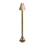LED-Sockelleuchte Silva Disk, Höhe 50 cm, messing antik