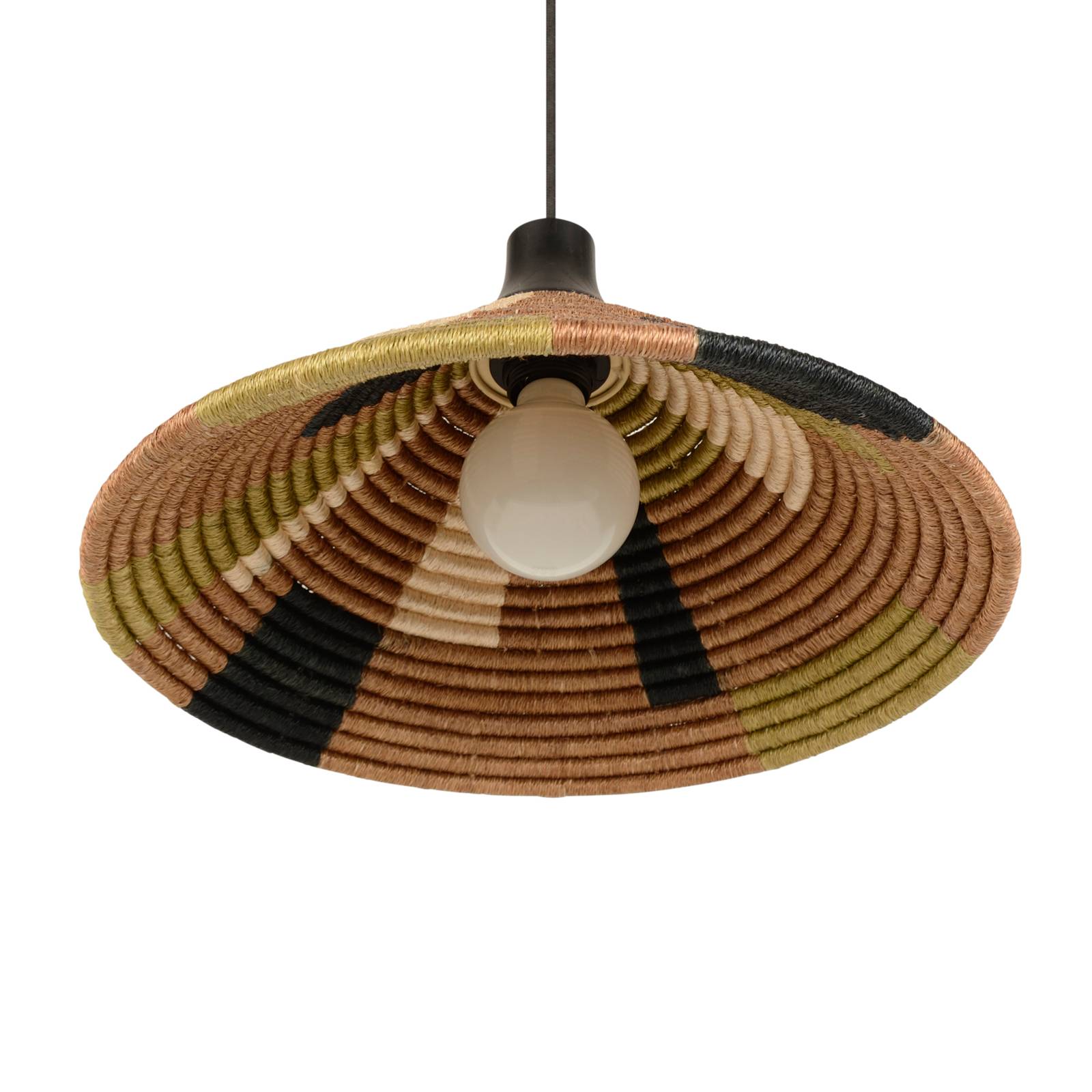 Forestier Parrot hanging light S, brown, for Living / Dining Room, rattan, abacá, E27, 40 W, H: 22 cm