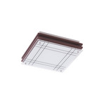 Thees wooden ceiling lamp with chequered glass