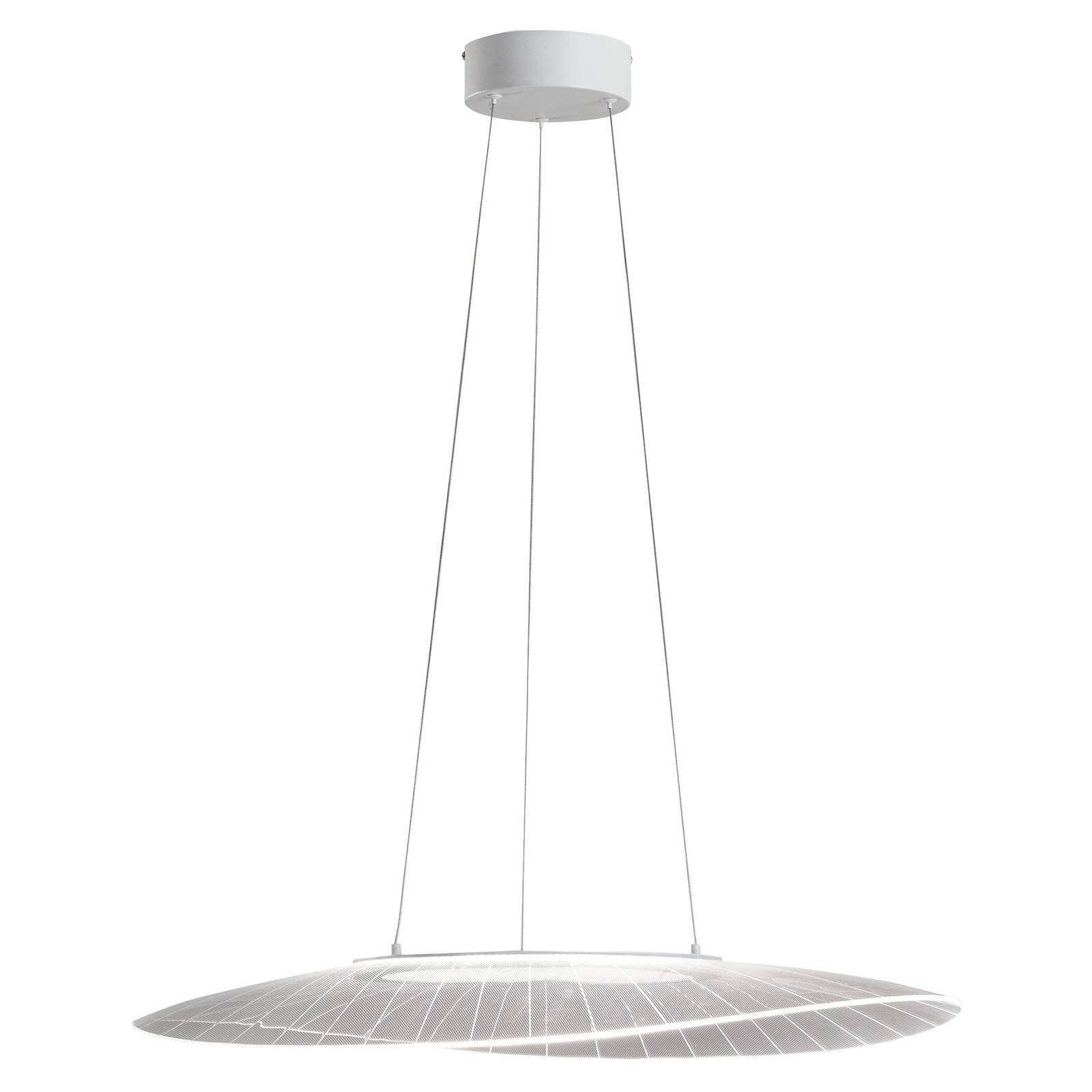 LED függő lámpa Vela, fehér, ovális 78 cm × 55 cm