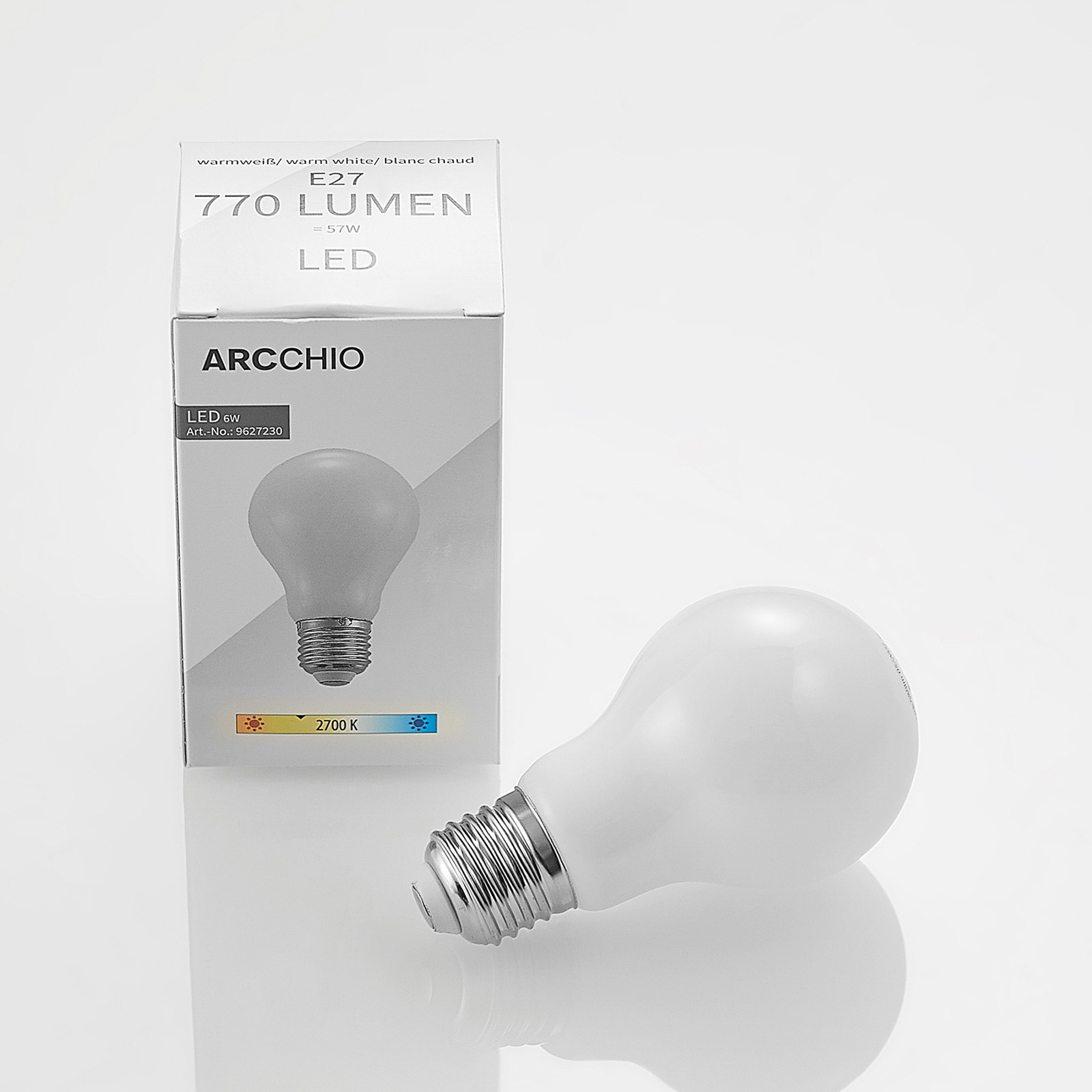 LED bulb E27 6 W 2,700 K dimmable opal 3-pack