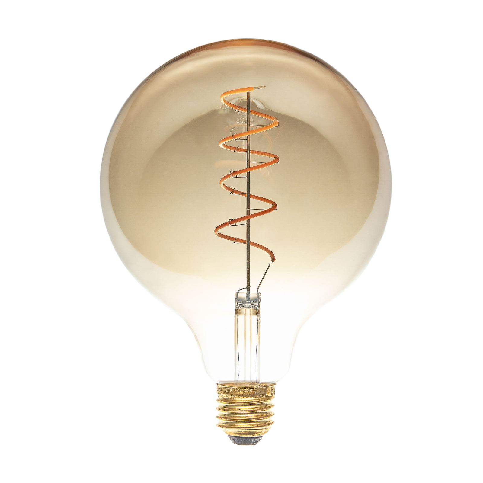 LED-glaslamp E27 3,8W, G125, 1800K, amber