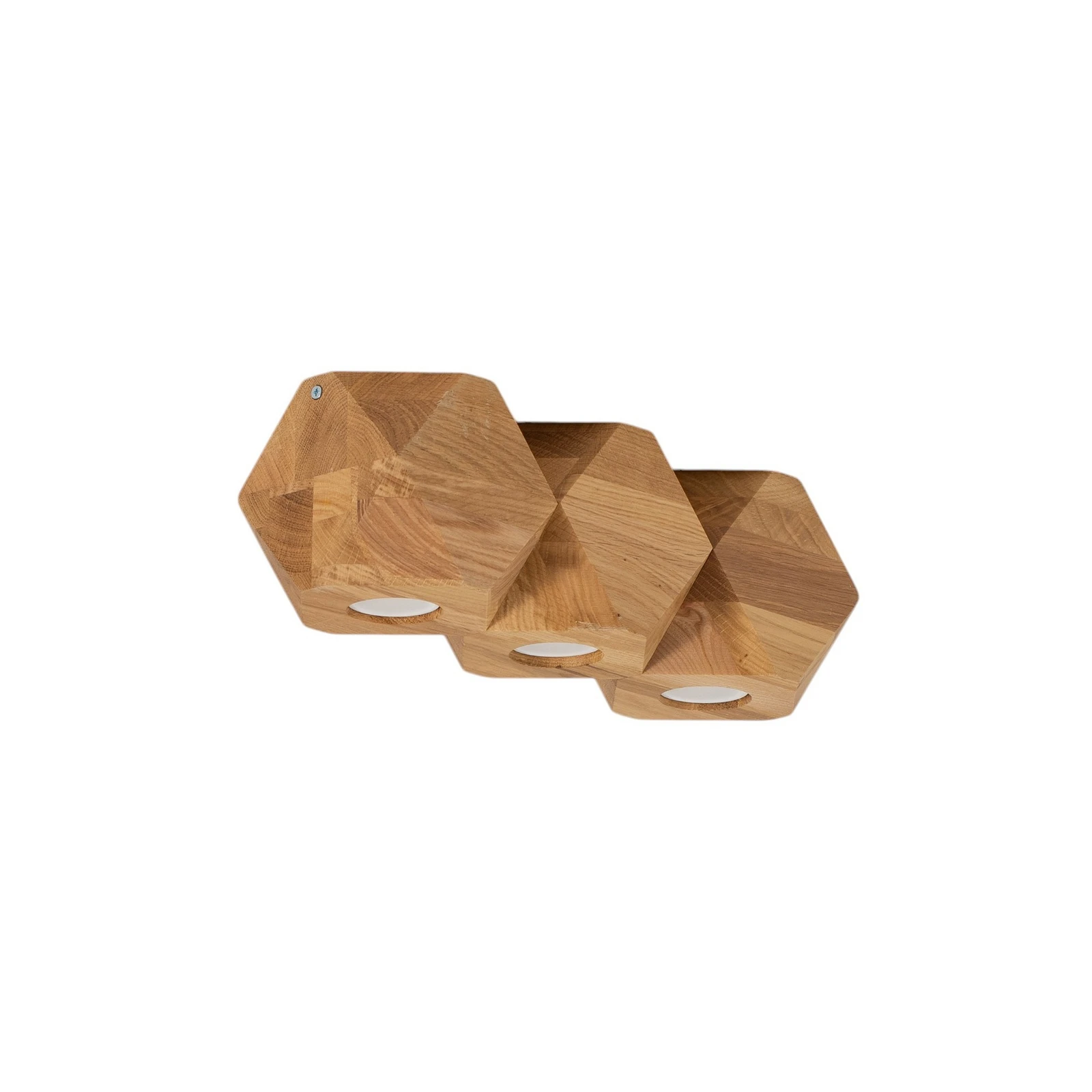 Envostar Peach Puff plafonnier polyèdre bois x3