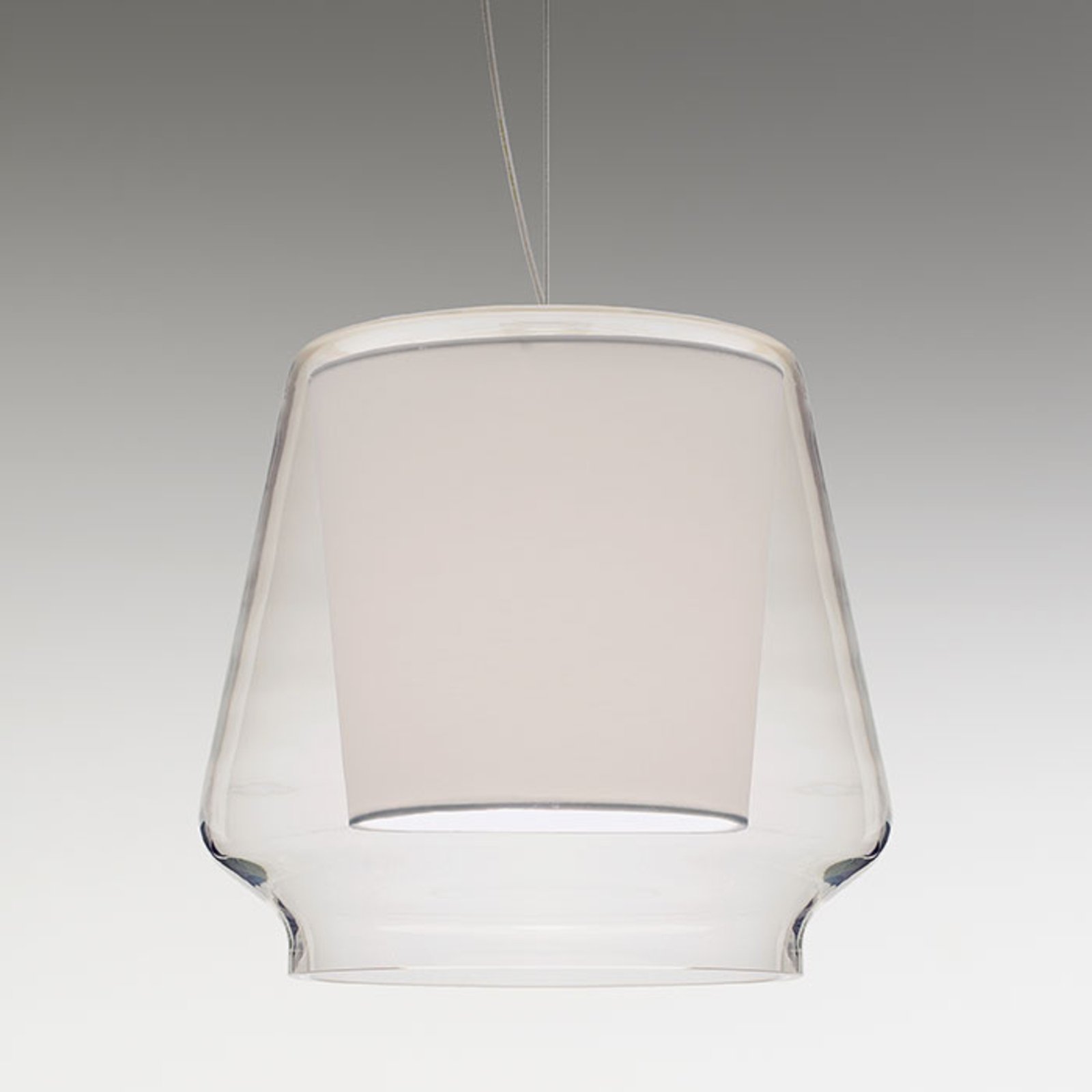 Casablanca Aleve S - elegant glass pendant light, for Living / Dining Room, aluminium, glass, fabric, E27, 60 W, energy efficiency: A++, H: 23 cm