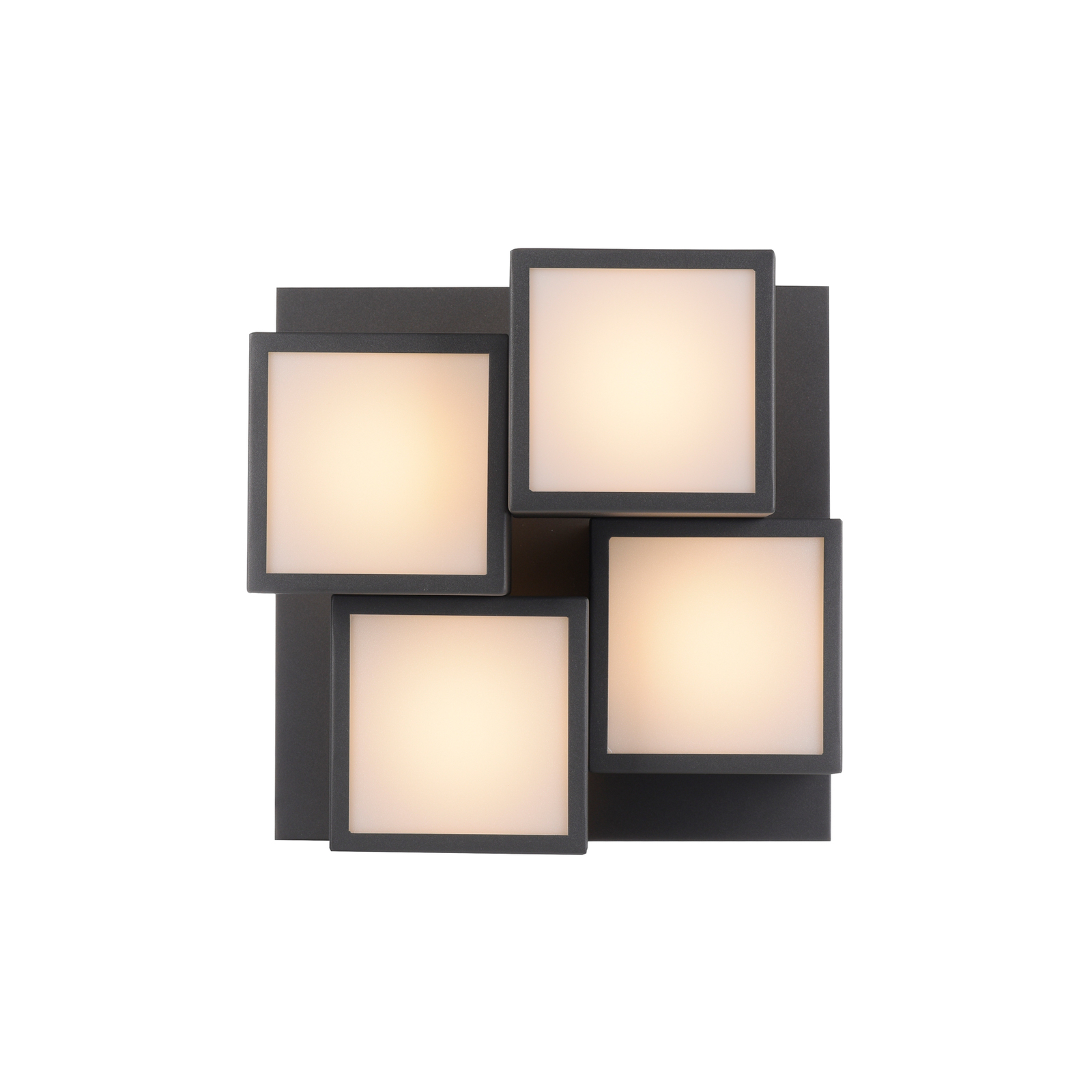 JUST LIGHT. LED-taklampa Tetris, järn, 3000 K, svart