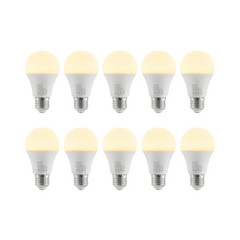 LED-pære E27 A60 9,5 W 3.000 K opal sæt med 10 stk