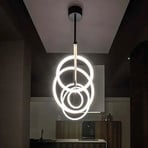 Ulaop, candeeiro suspenso LED, cinco anéis, branco