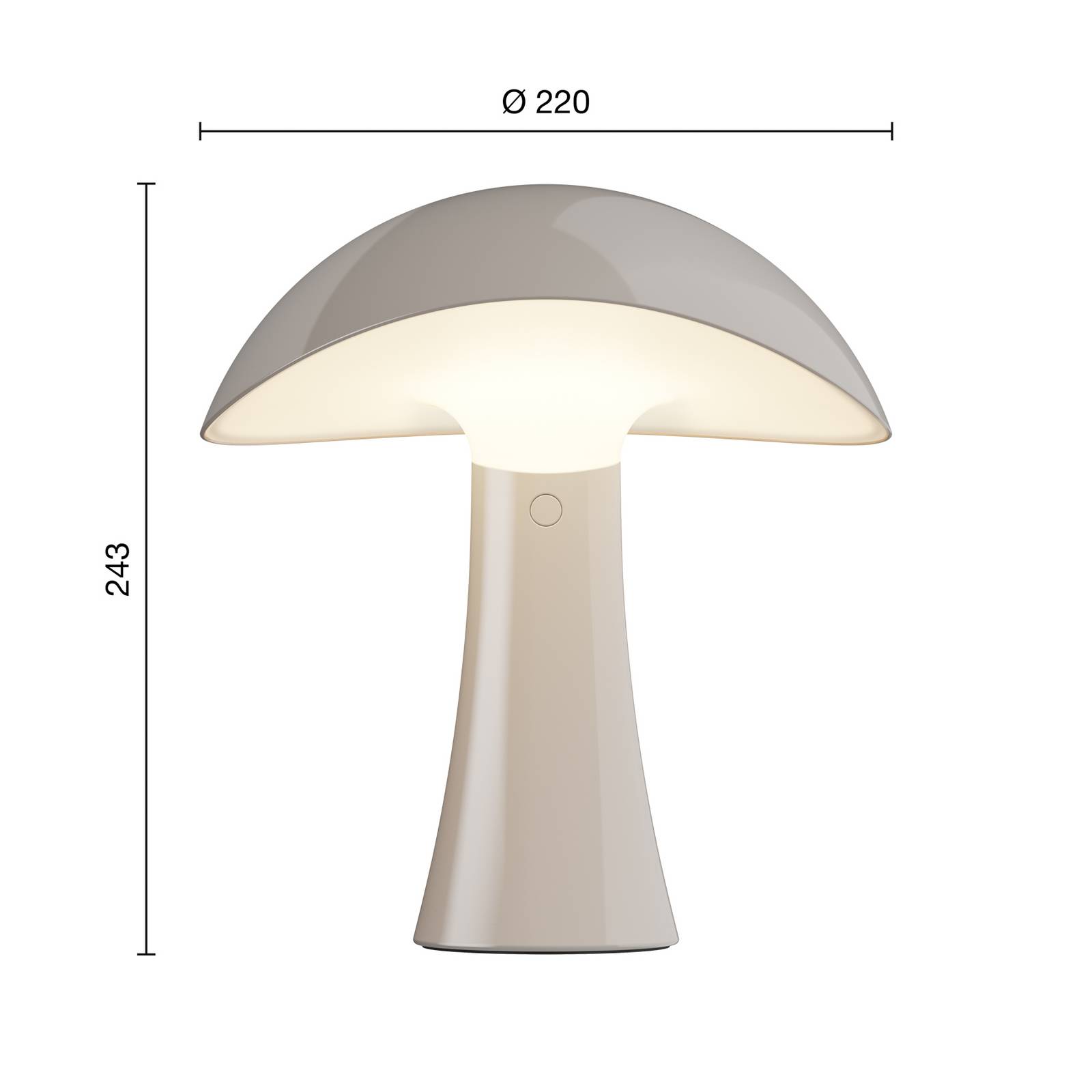 Louis Poulsen LED-Akkutischleuchte Rumee 220, grau, IP44 günstig online kaufen