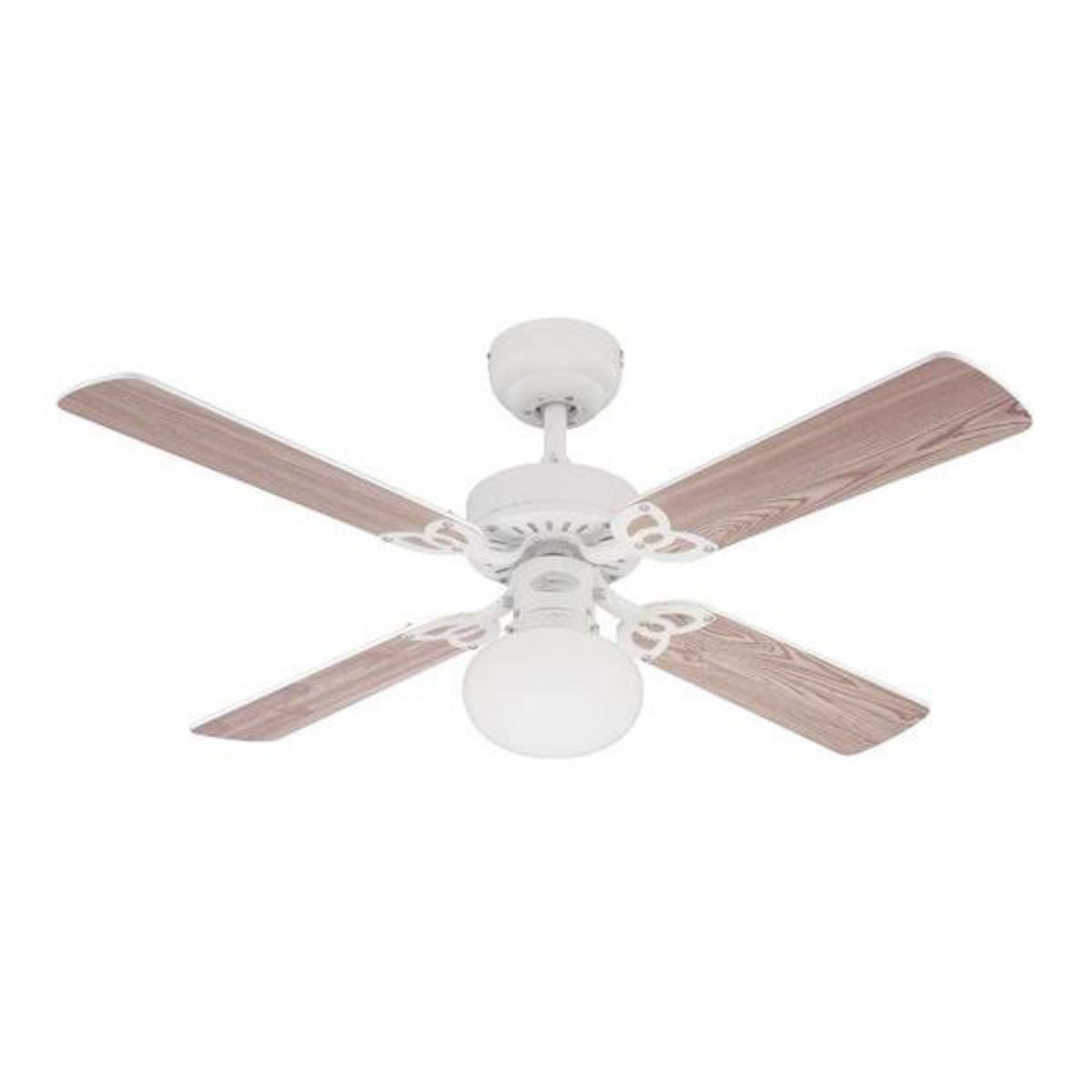Vegas Ventilator, Licht, weiß/kiefer, leise - Westinghouse