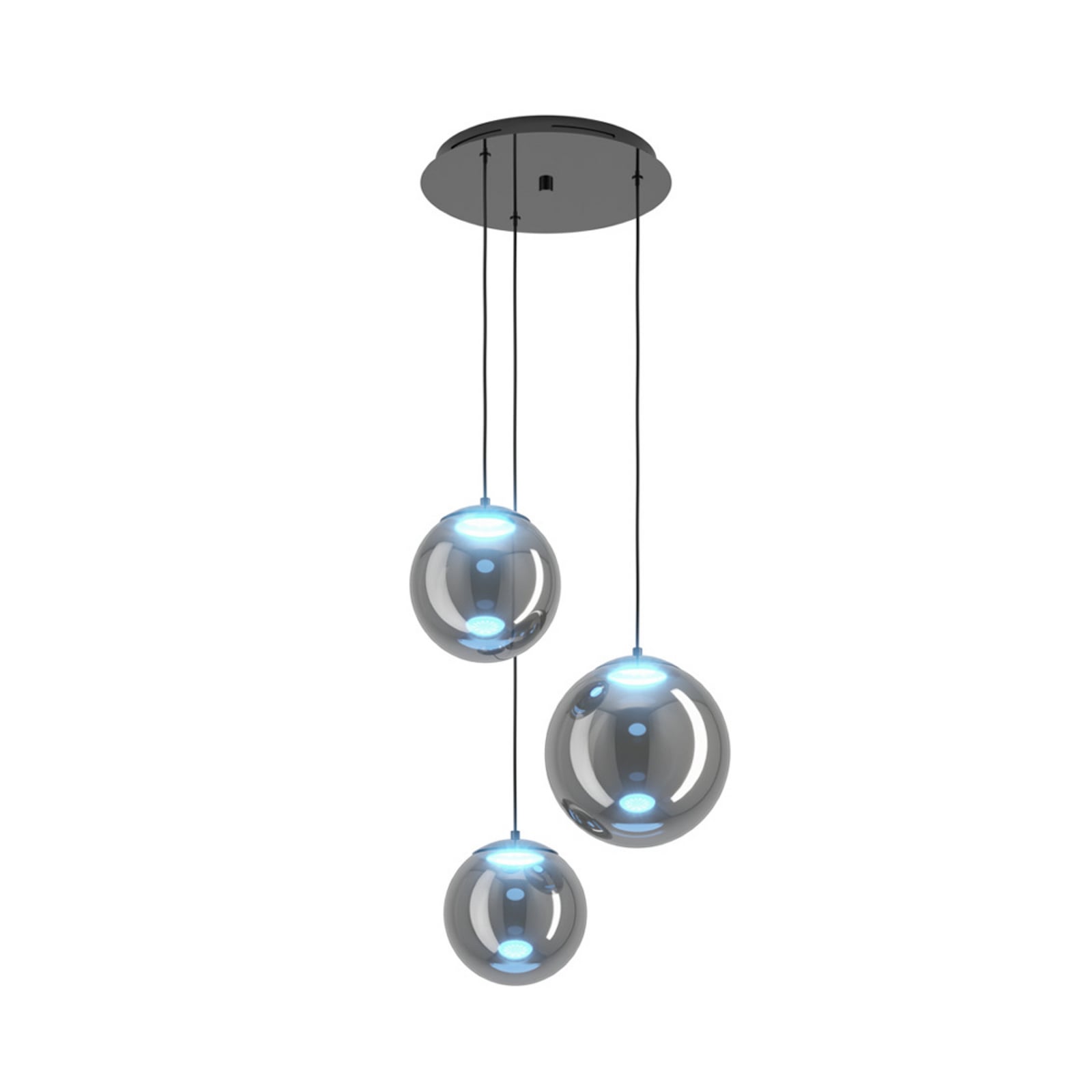 Stars of Light LED-riippuvalaisin ANORIAS, musta, Ø 46 cm, 3-lamppuinen