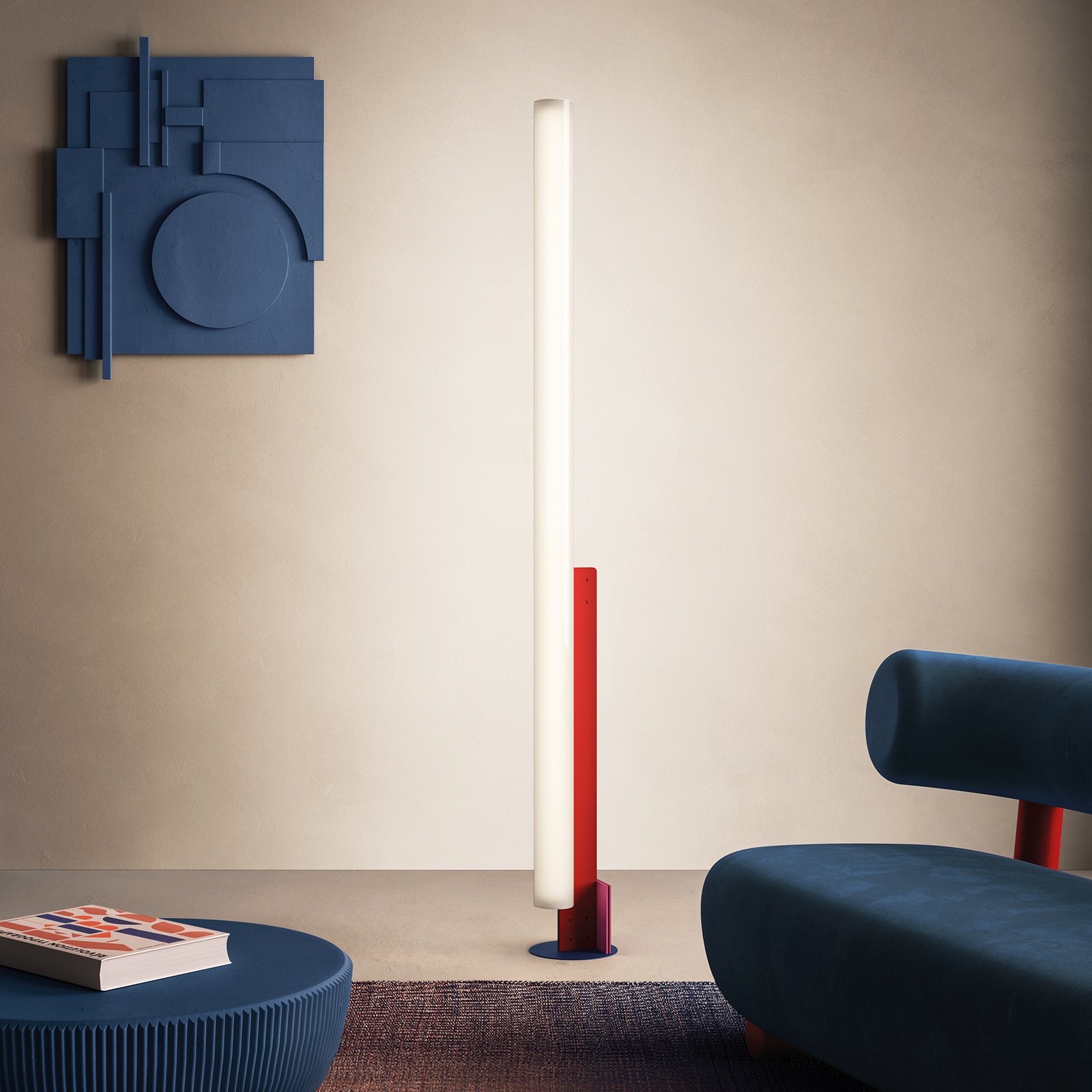 Model T LED floor lamp, dimmable, colourful