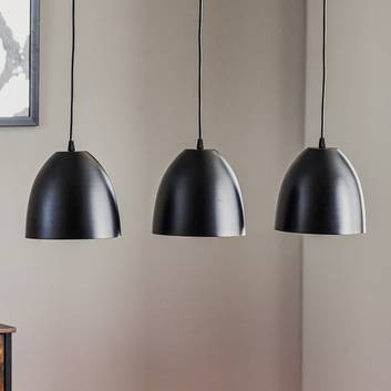 Lámpara colgante Lenox, 3 luces, negro/oro