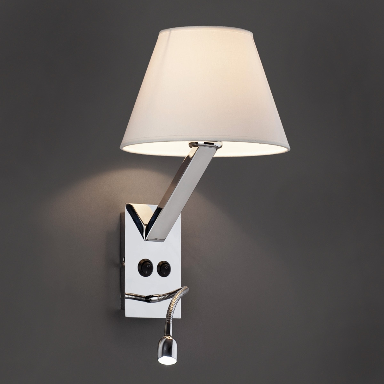 Flexibele LED-wandlamp Moma-2 met leeslamp wit