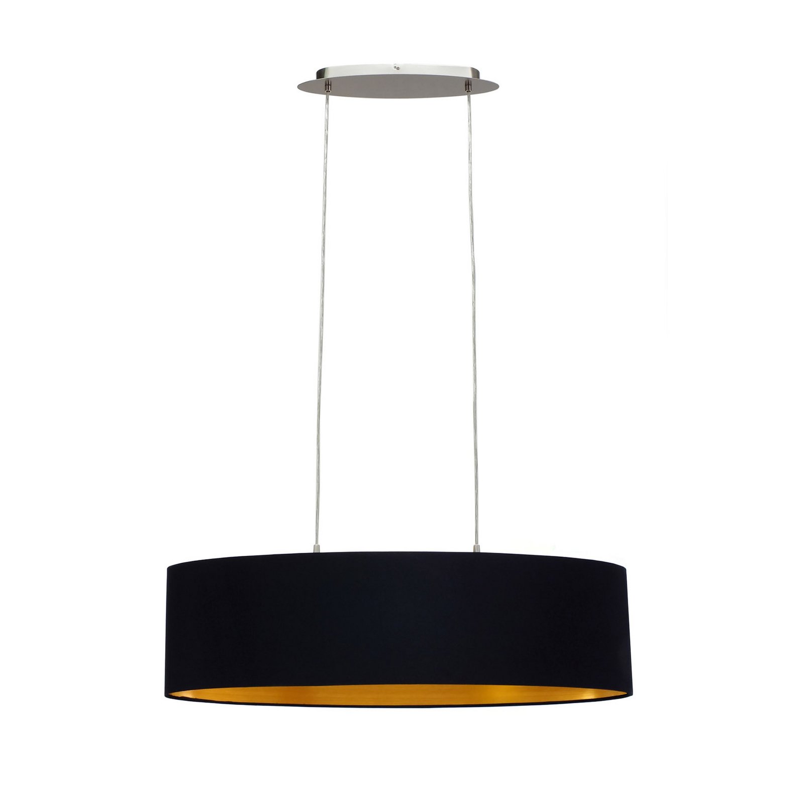 Goud-zwarte stoffen hanglamp Lecio Goud-zwarte stoffen hanglamp Lecio