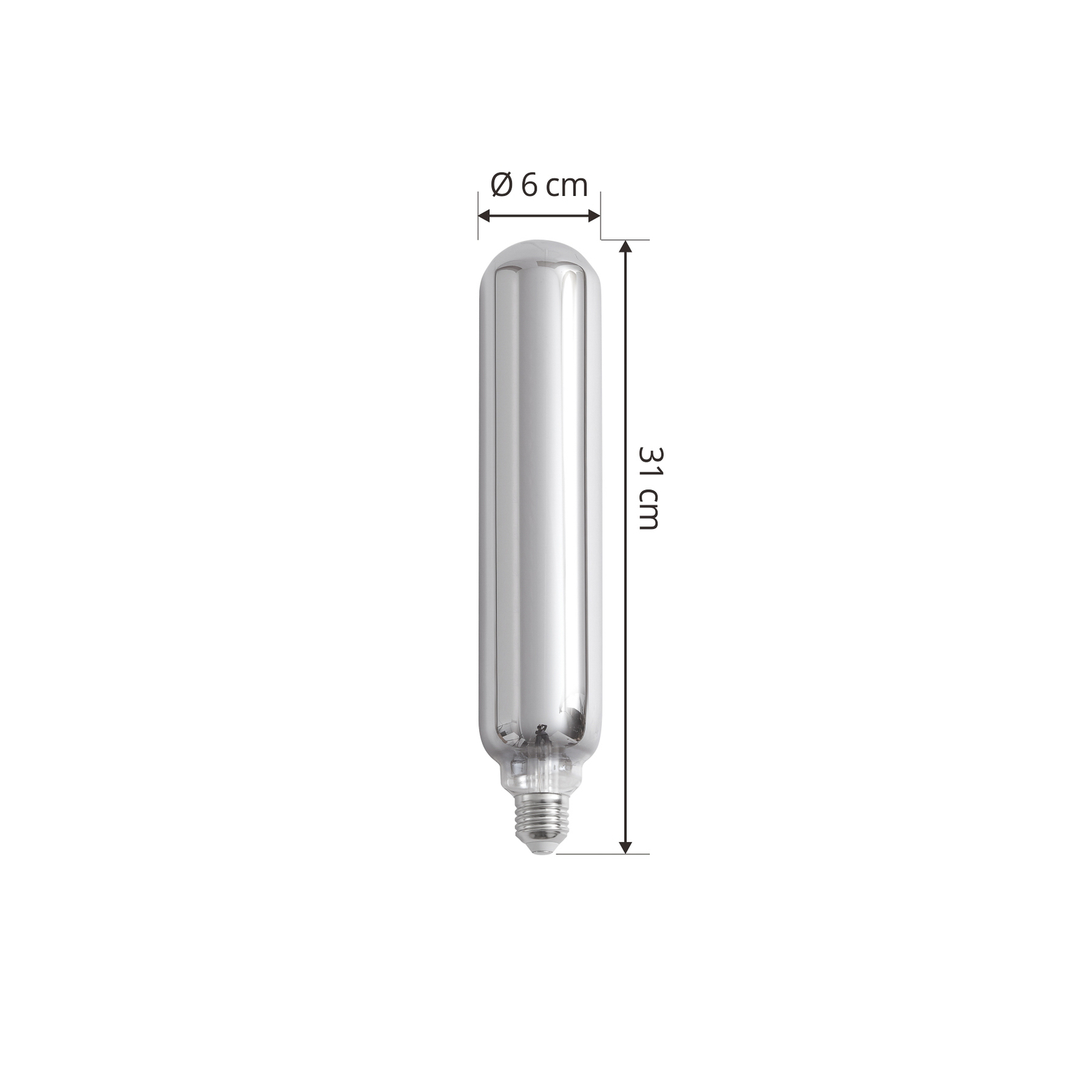 Lucande bombilla LED E27 Ø 6cm 4W 1800K titanio