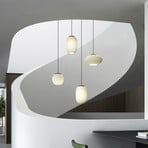 Mei pendant light, porcelain globe, textured black