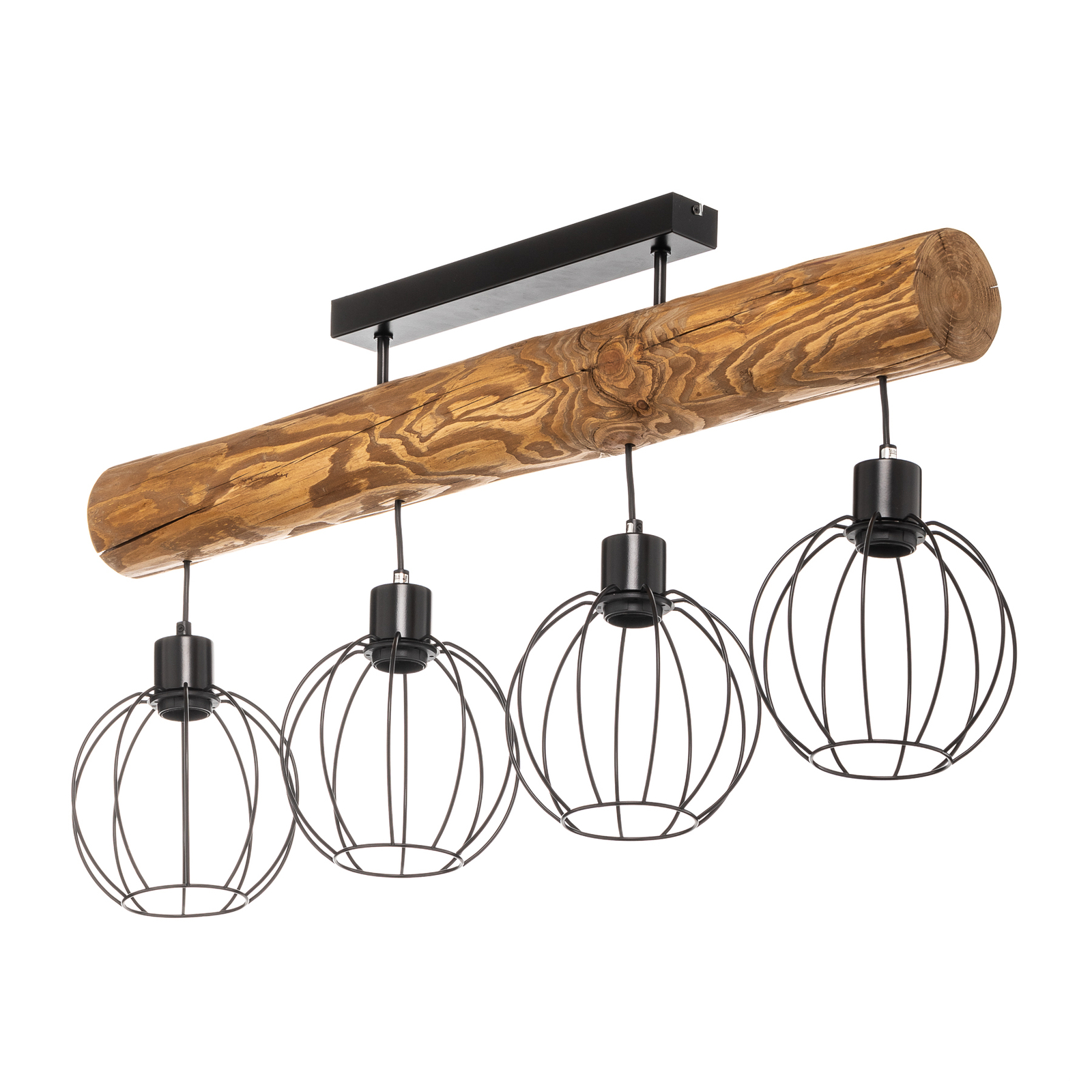 Karou ceiling light, 4-bulb, stained brown