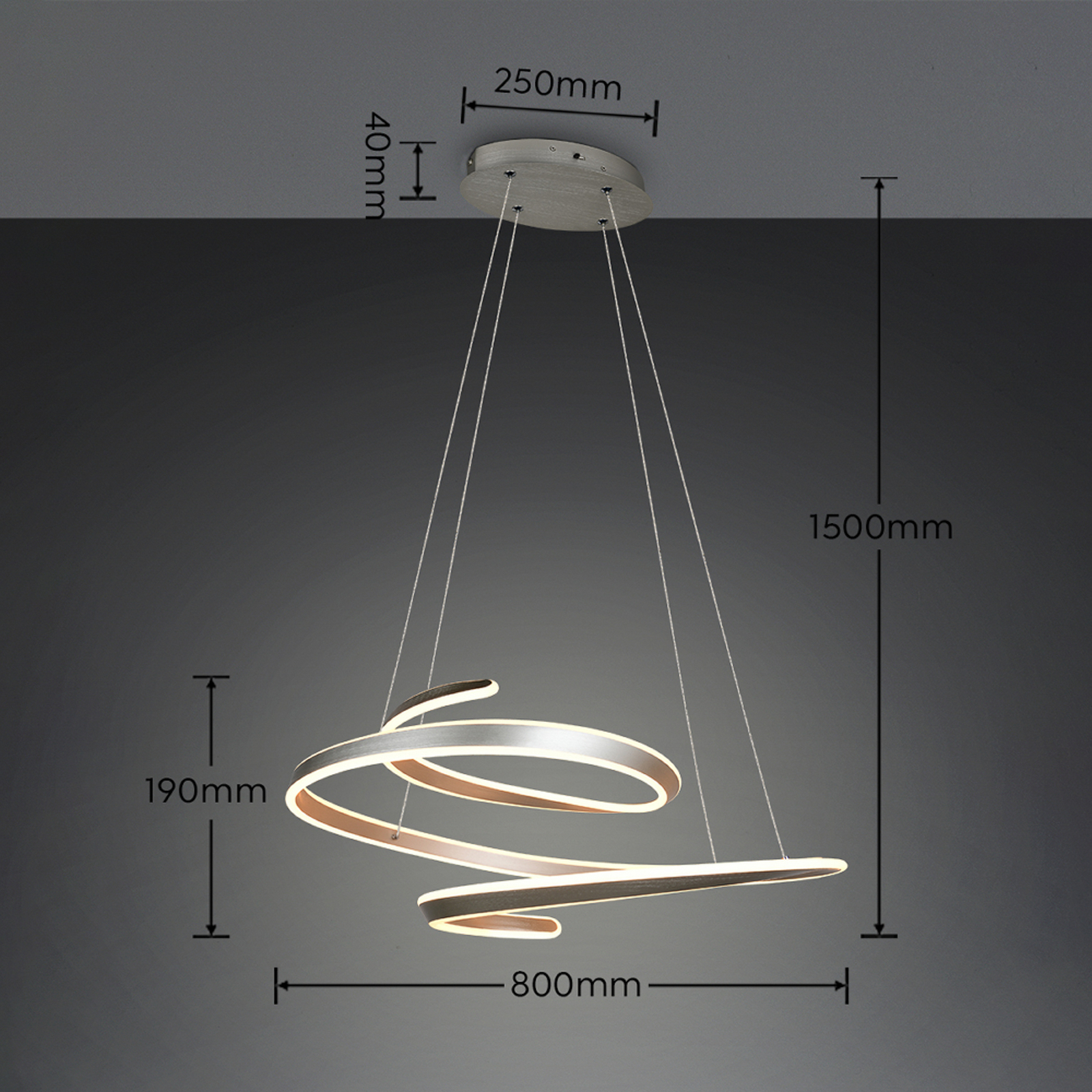 LED piekaramā lampa „Arlington“, matēts niķelis, garums 80 cm, metāls, CCT LED piekaramā lampa „Arlington“, matēts niķelis, garums 80 cm, metāls, CCT