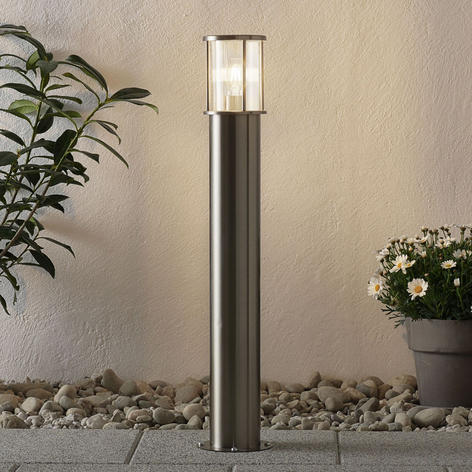 Sylinderformet pullertlampe Minna i rustfritt stål