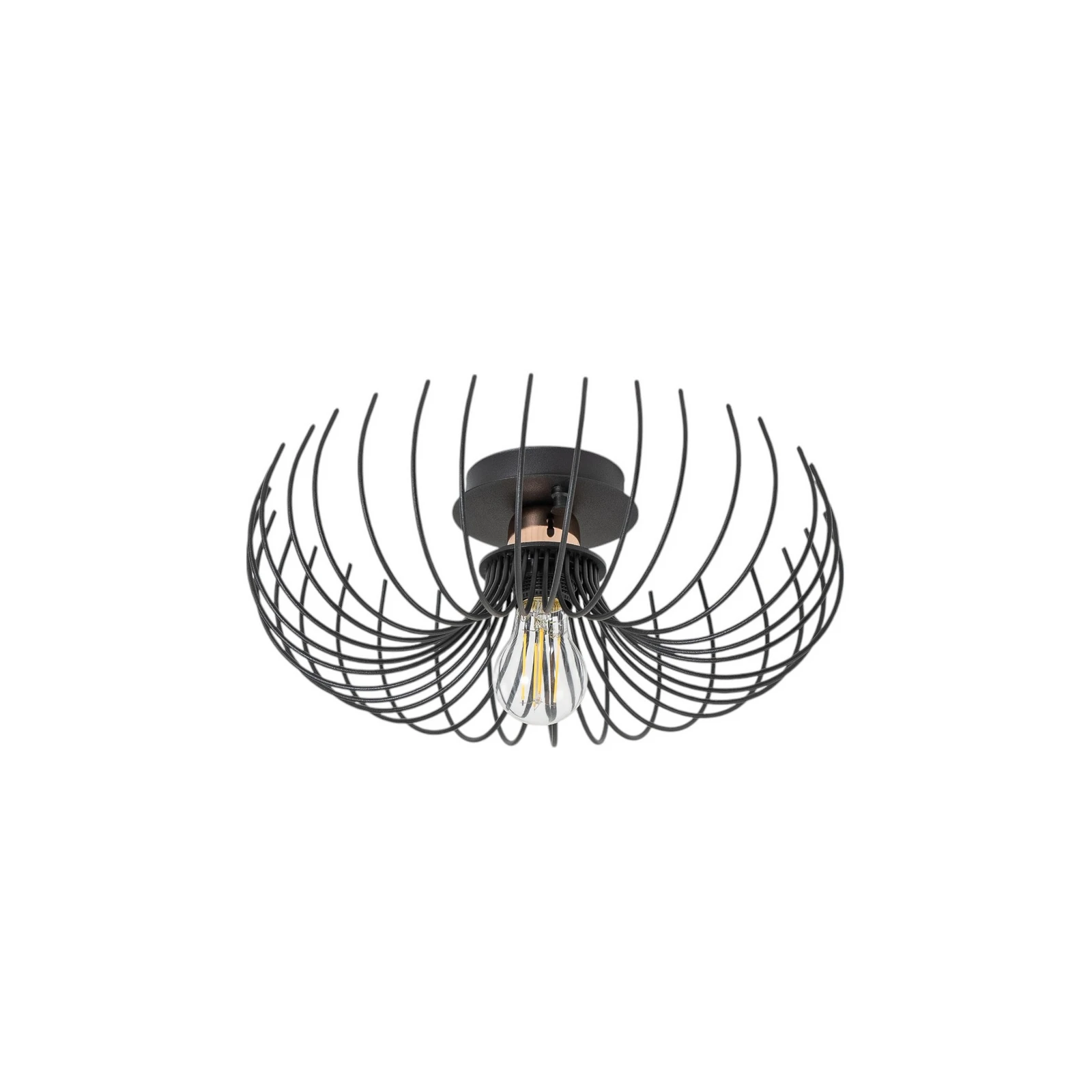 Aspendos N-641 mennyezeti világítás, fekete, fém, Ø 36 cm