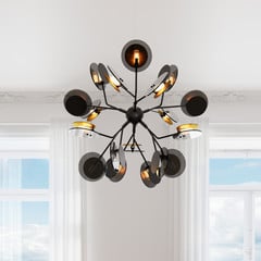 By Rydéns Turno lámpara colgante, negro 18 luces