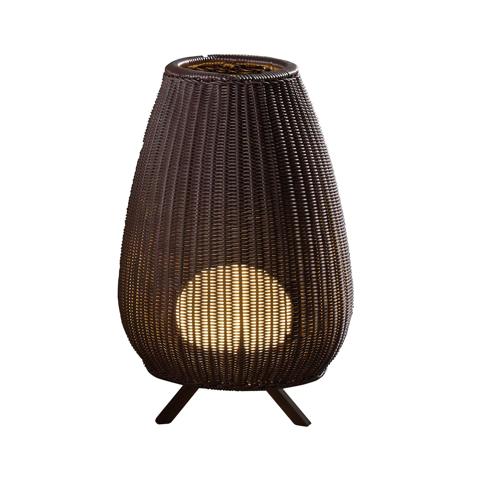 Bover Amphora LED-terrasselampe, spanskrør-brun