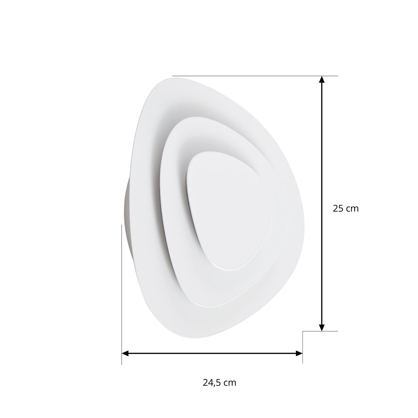 Delar LED wall light, dimmable, white, 25 x 25 cm, metal - Lindby