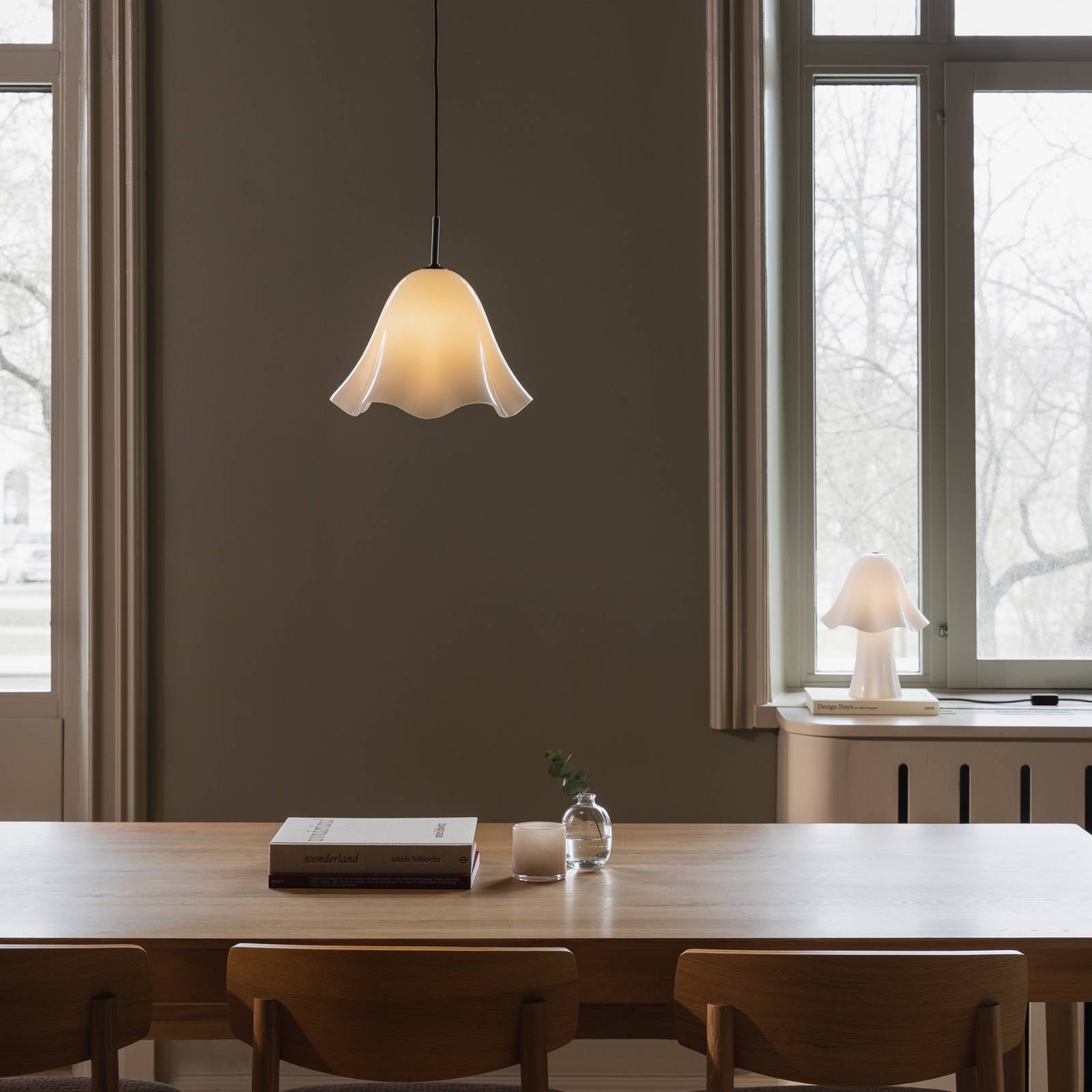 Żyrandol Globen Lighting „Bello”, biały, Ø 30 cm, szkło