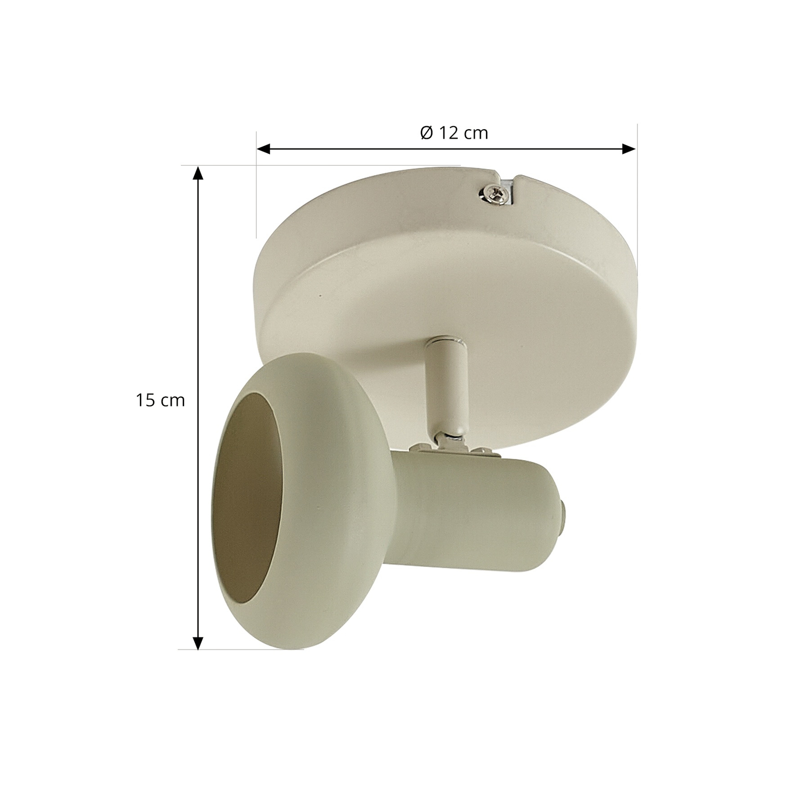 Lindby Deckenstrahler Huby, 1-flammig, creme/hellgrün, Eisen