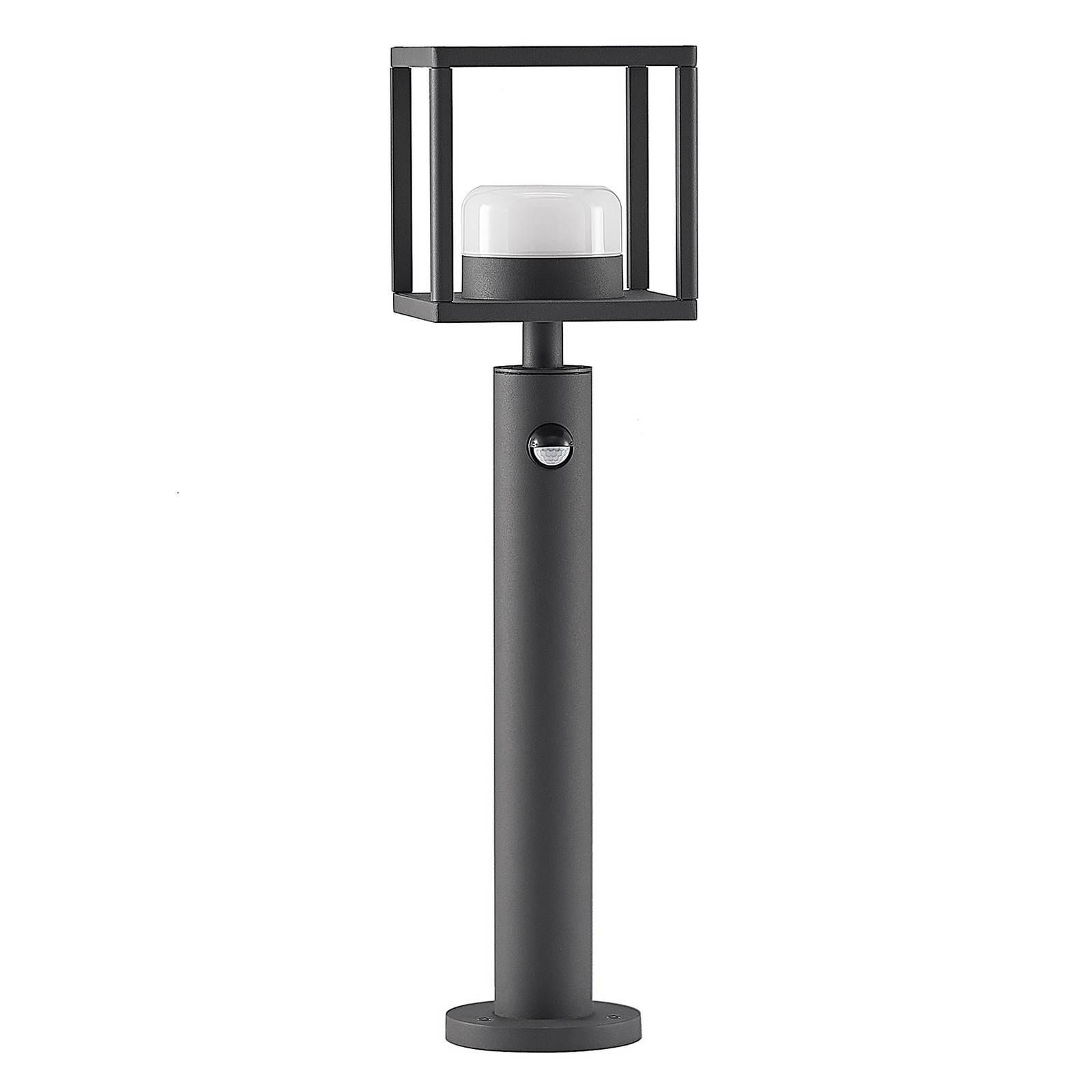 Lucande Timio pylväsvalaisin, pollarivalaisin, 60 cm, anturilla - moderni pollarivalaisin - pylväsvalaisin, pollarivalaisin liiketunnistimella tummanharmaa (Ral 840-M)