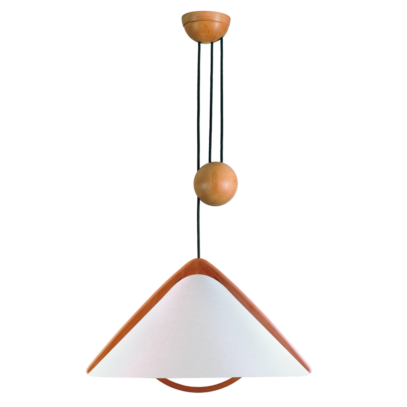 Rope pull light Pila with lunopal lampshade