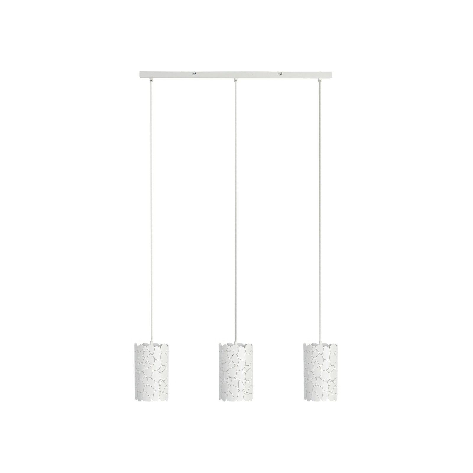 Lindby hanglamp Aralena, wit, 3-lamps, metaal