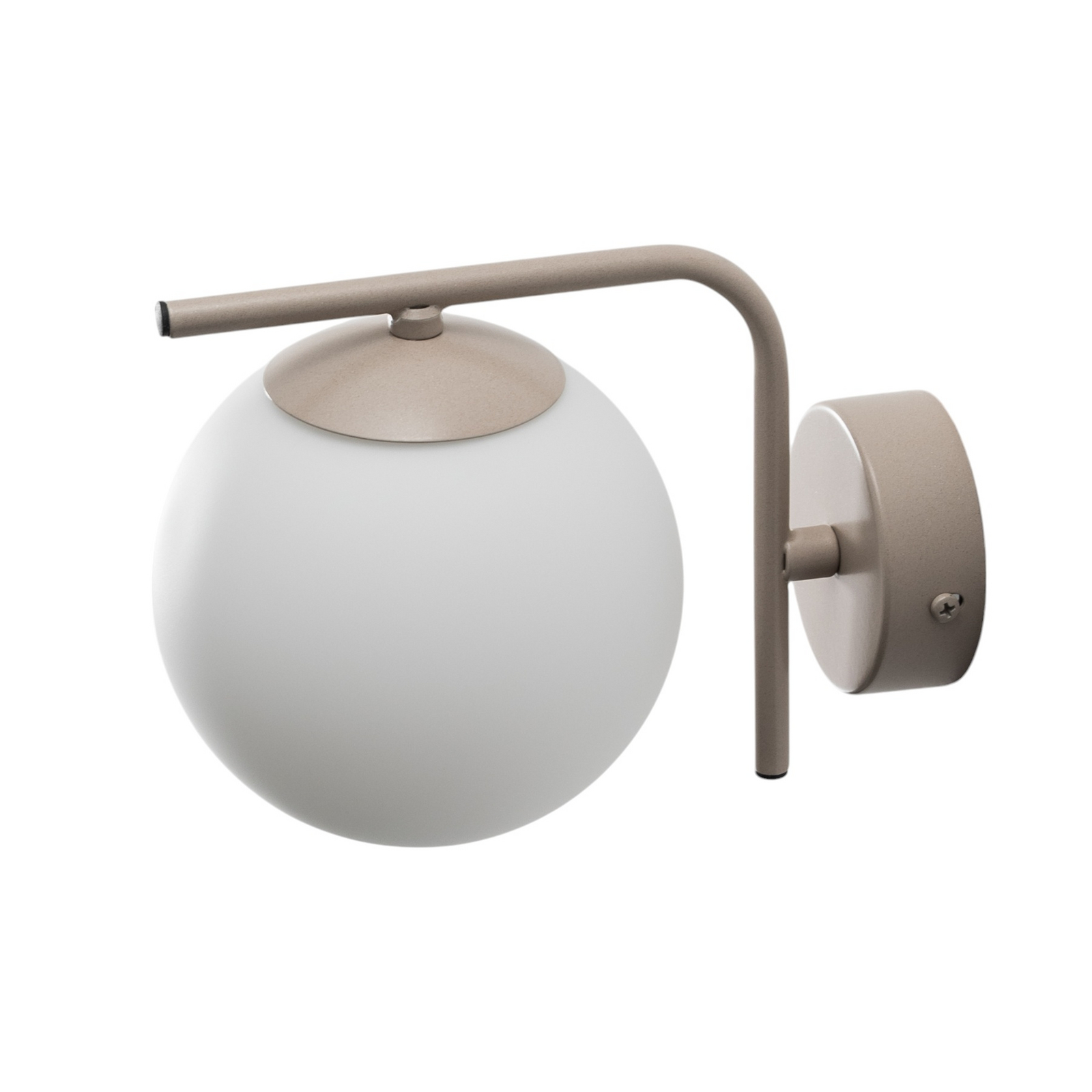 Applique murale Aurora, beige, verre, hauteur 17 cm, boule, E14