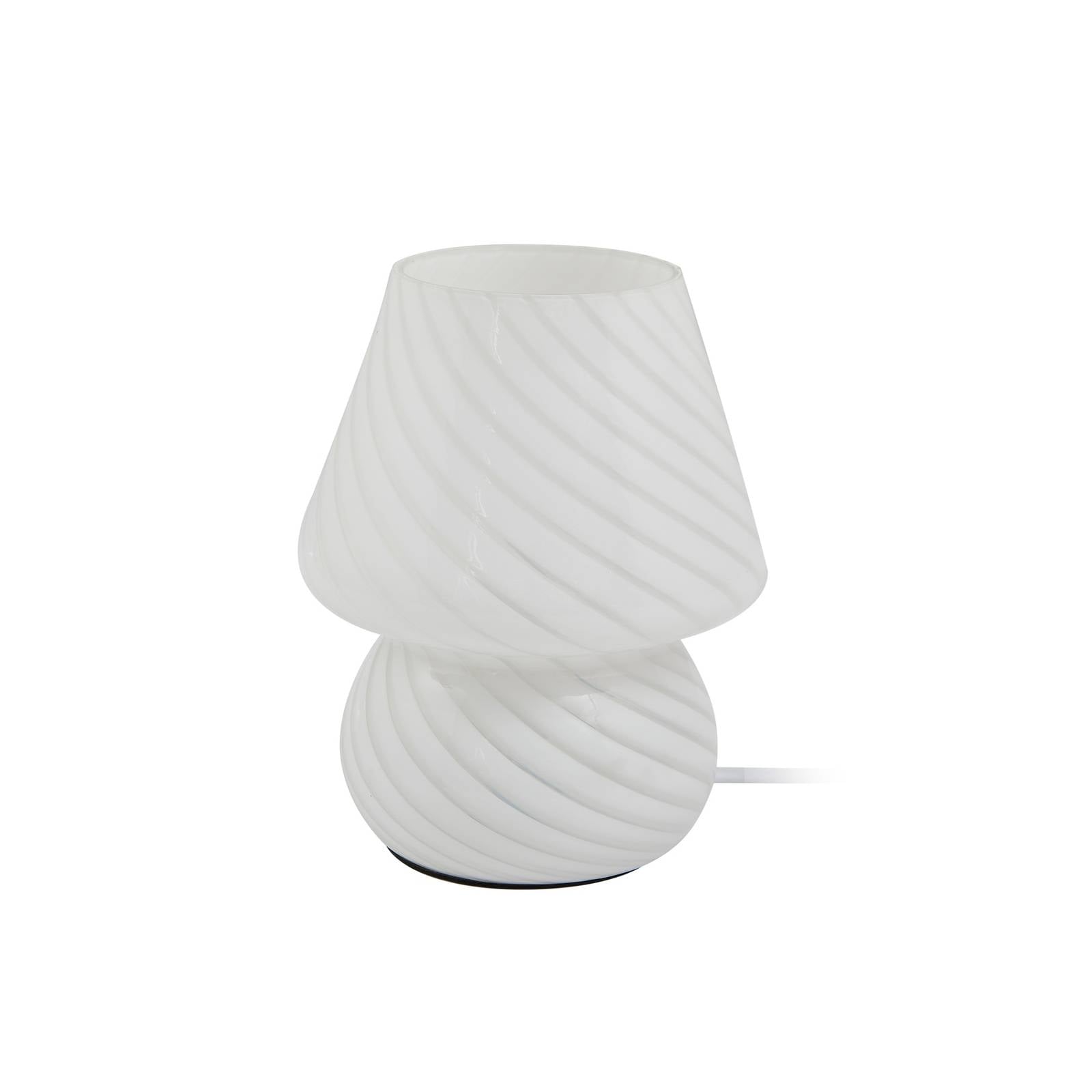 Lindby Tischleuchte Andriana, weiß, Glas, Ø 15 cm