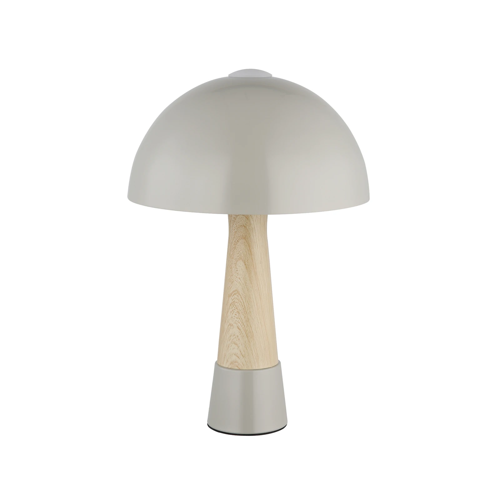 Galda lampa „Paulin“, pelēka/koka imitācija, metāls, 37 cm, E27