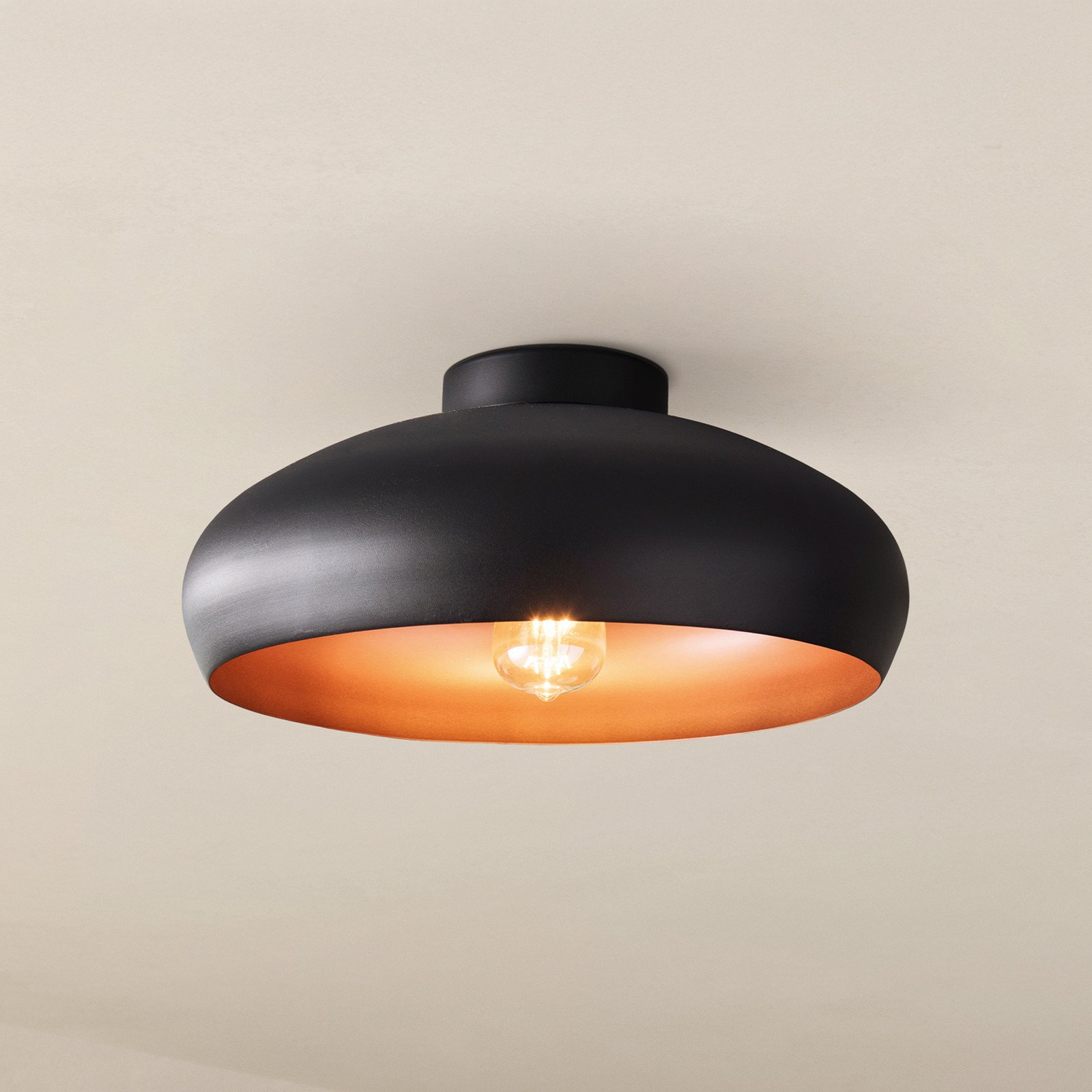 EGLO Plafonieră metalică Mogano Ø40cm negru - Camera de zi / sufragerie - Modern - negru cupru