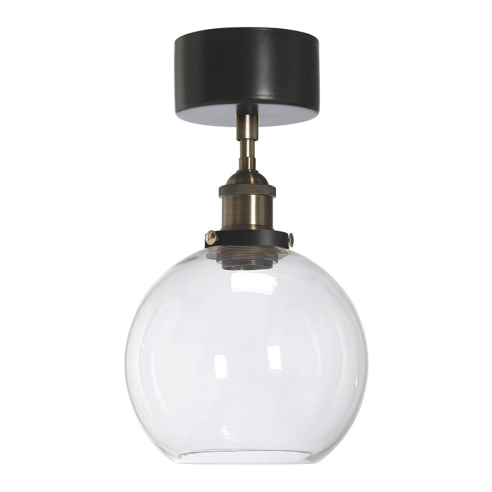 Lampa sufitowa PR Home Omega, przezroczysty/mosiądz/czarny, Ø 20 cm