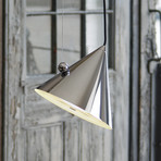 Candeeiro suspenso LED Pose da Tom Dixon, prateado, Ø 25 cm, aço, regulável