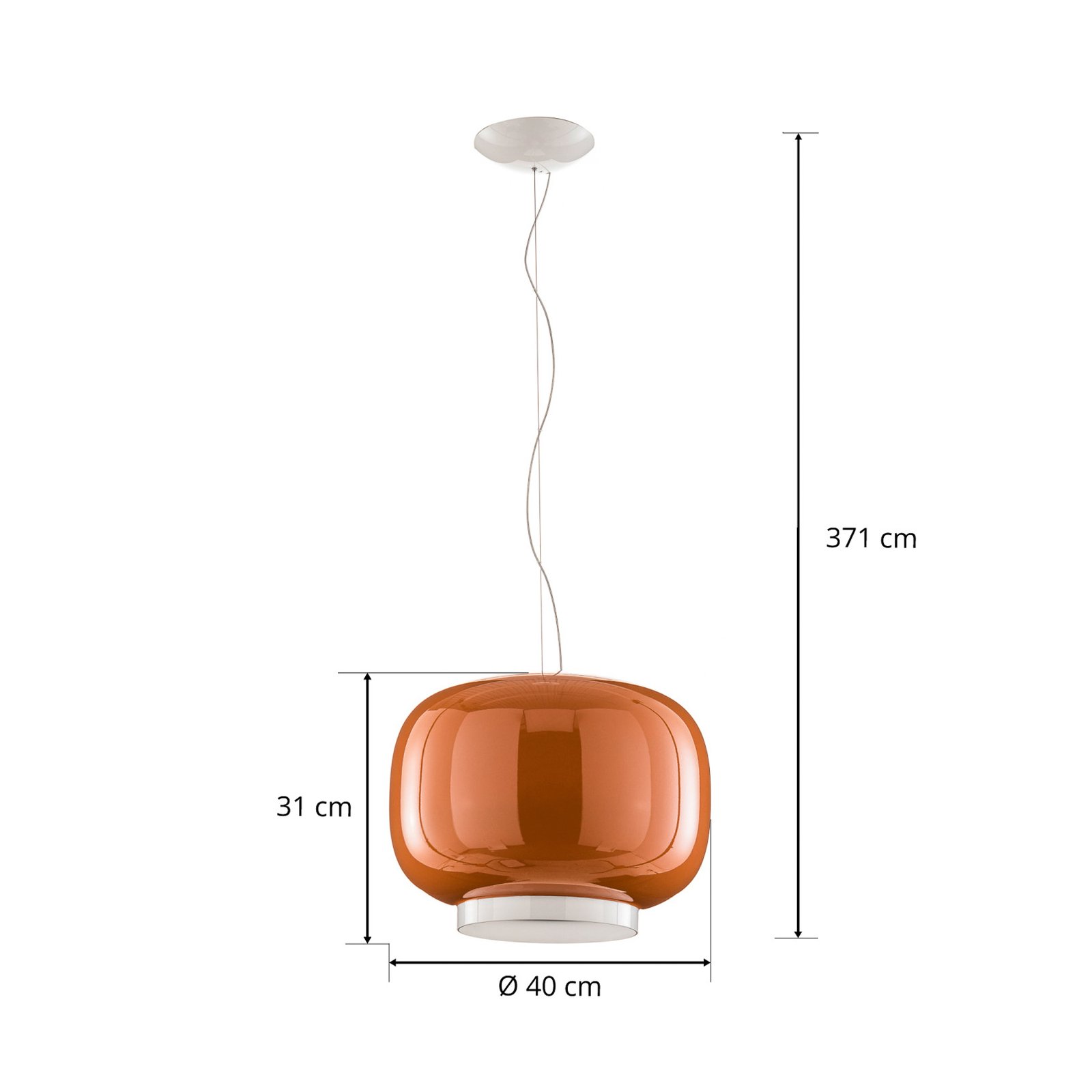 Foscarini Chouchin 1 lámpara colgante LED, naranja