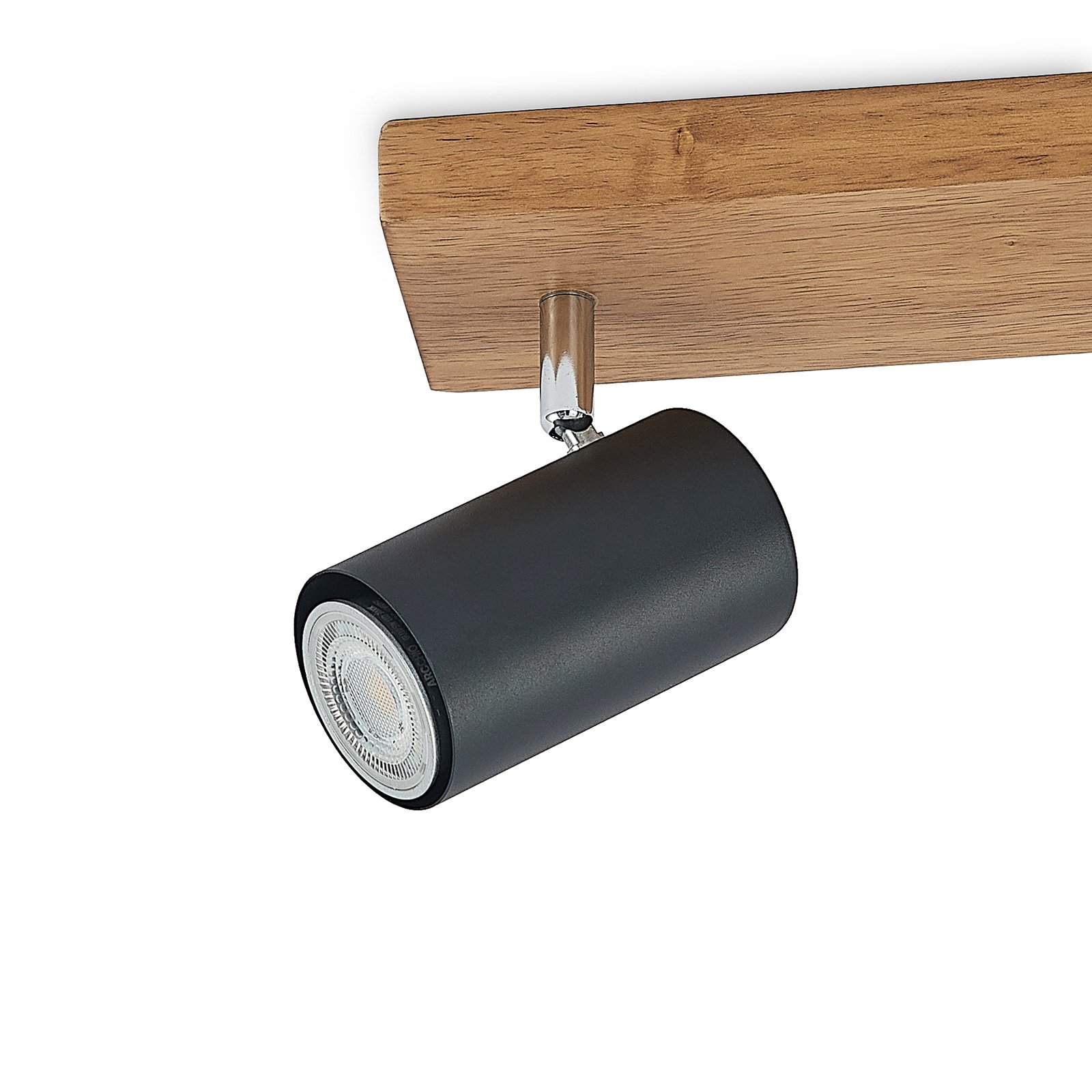 Maniva 3 Deckenleuchte Black/Wood - Lindby