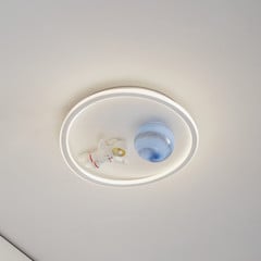 Lindby plafoniera LED Kosmo, 40 cm, bianco, metallo, terra