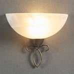 Lindby wandlamp Mohija, 25 cm, zwart/goud, glas, E27