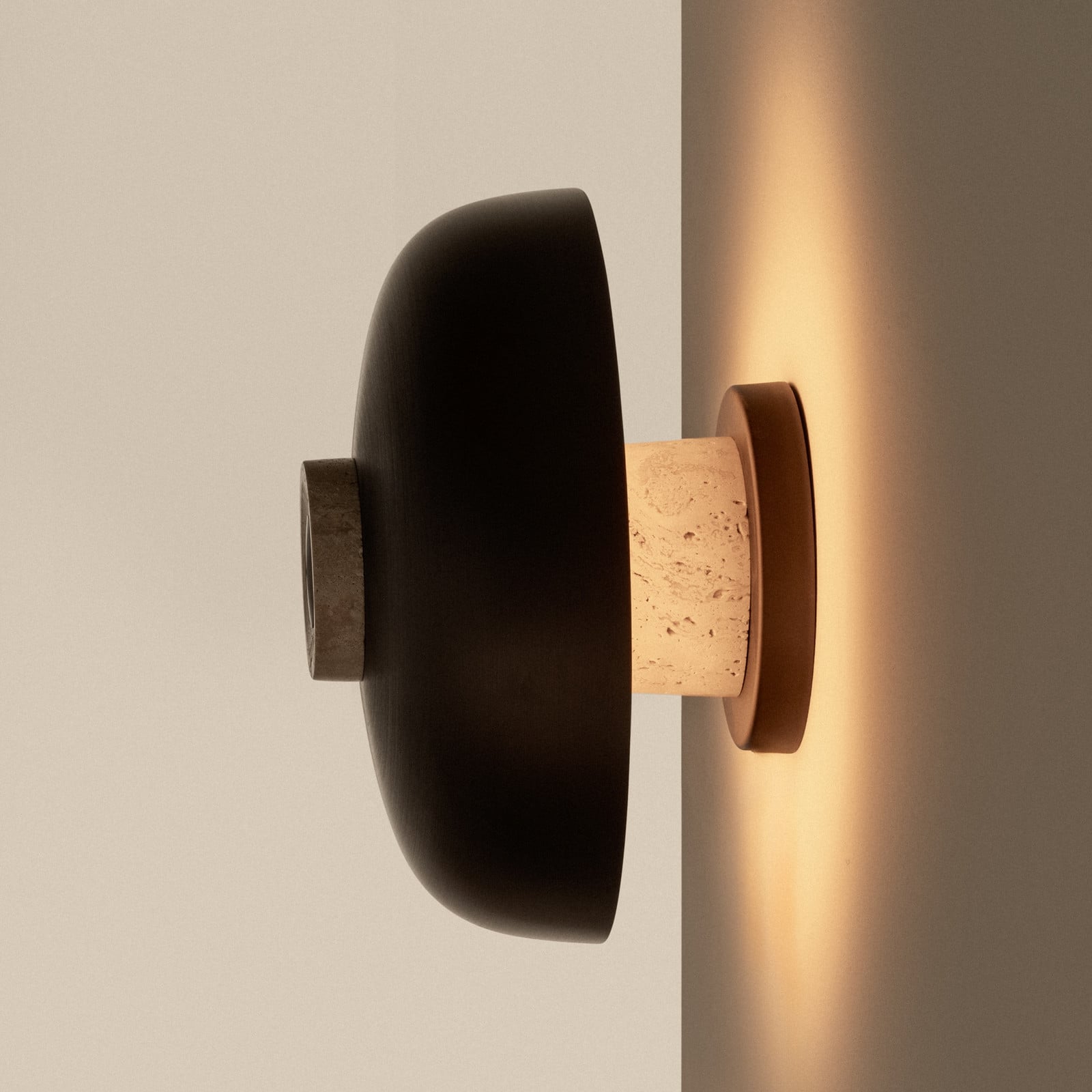 Reverse LED-seinävalaisin, hiekka/pronssi, Ø24 cm, kiertohimmennin – Audo Audo Copenhagen - Olohuone - Design - Alumiini - Varjostimella